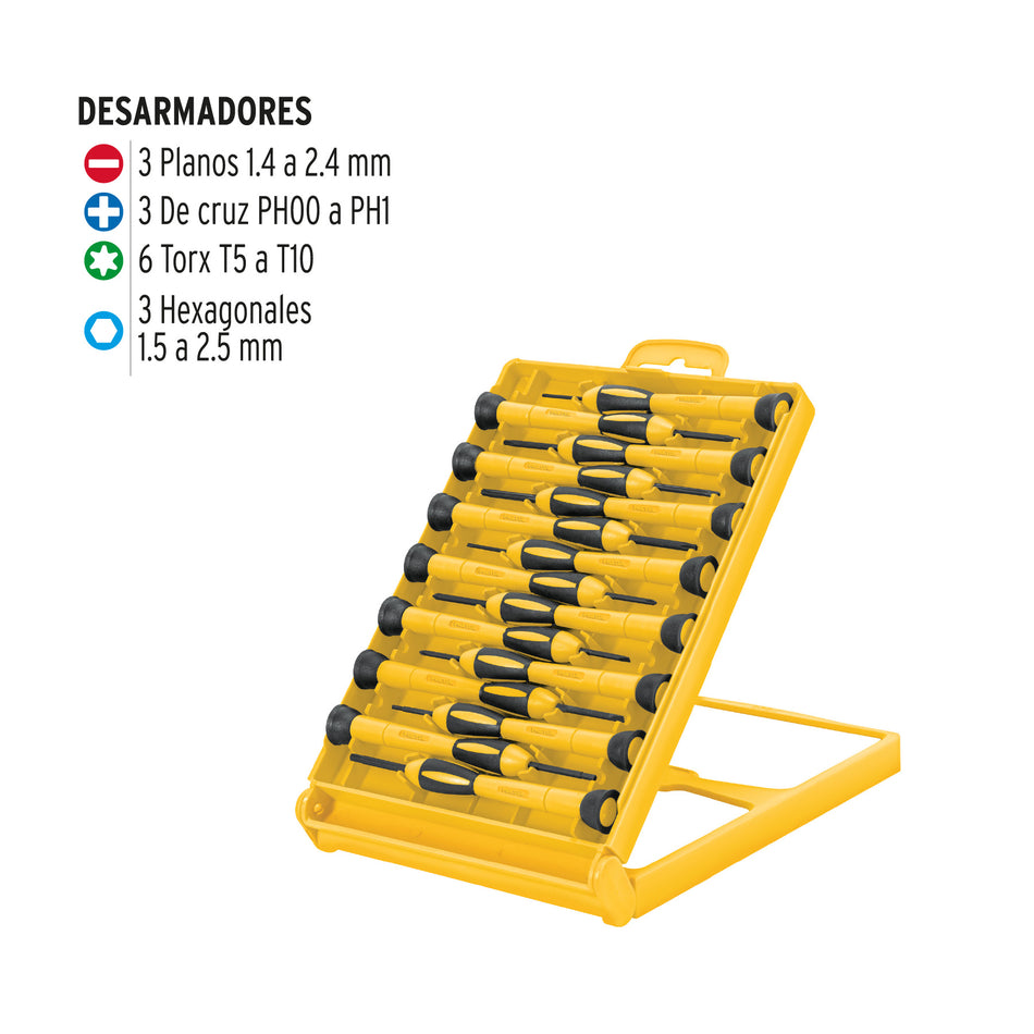 Juego con 15 desarmadores de precisión, Pretul Caja con 3, 21383