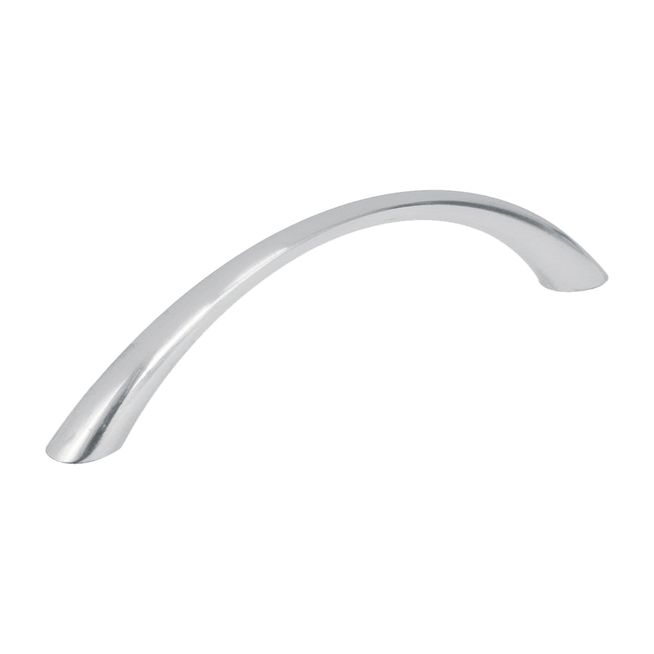 Jaladera metálica de 96mm estilo 'Arco', níquel satinado Caja con 12, 43824