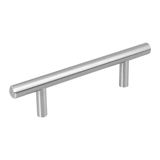Jaladera de acero, 96 mm estilo 'Cilindro', níquel satinado Caja con 12, 43828