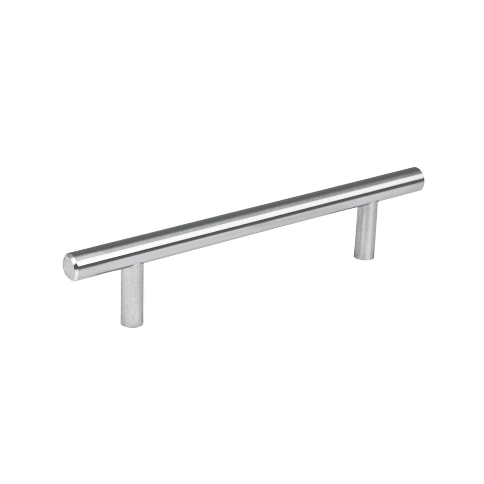 Jaladera de acero, 128 mm estilo 'Cilindro', níquel satinado Caja con 12, 43827