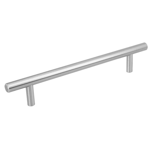 Jaladera de acero 160 mm, estilo 'Cilindro', níquel satinado Caja con 12, 43870