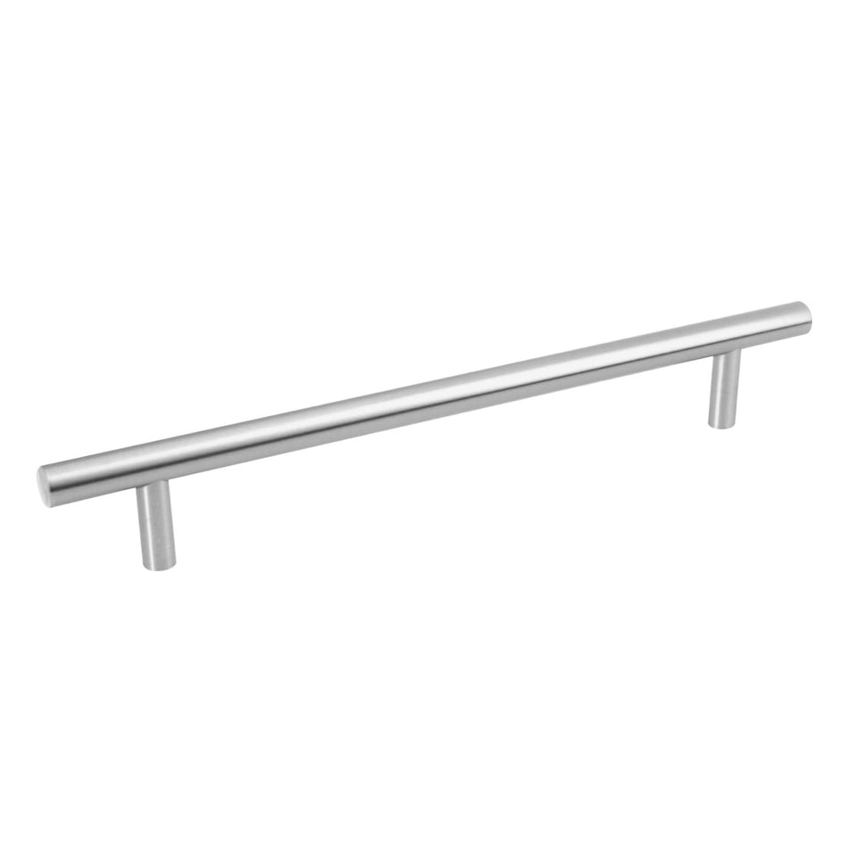 Jaladera de acero 192 mm, estilo 'Cilindro', níquel satinado Caja con 12, 43871