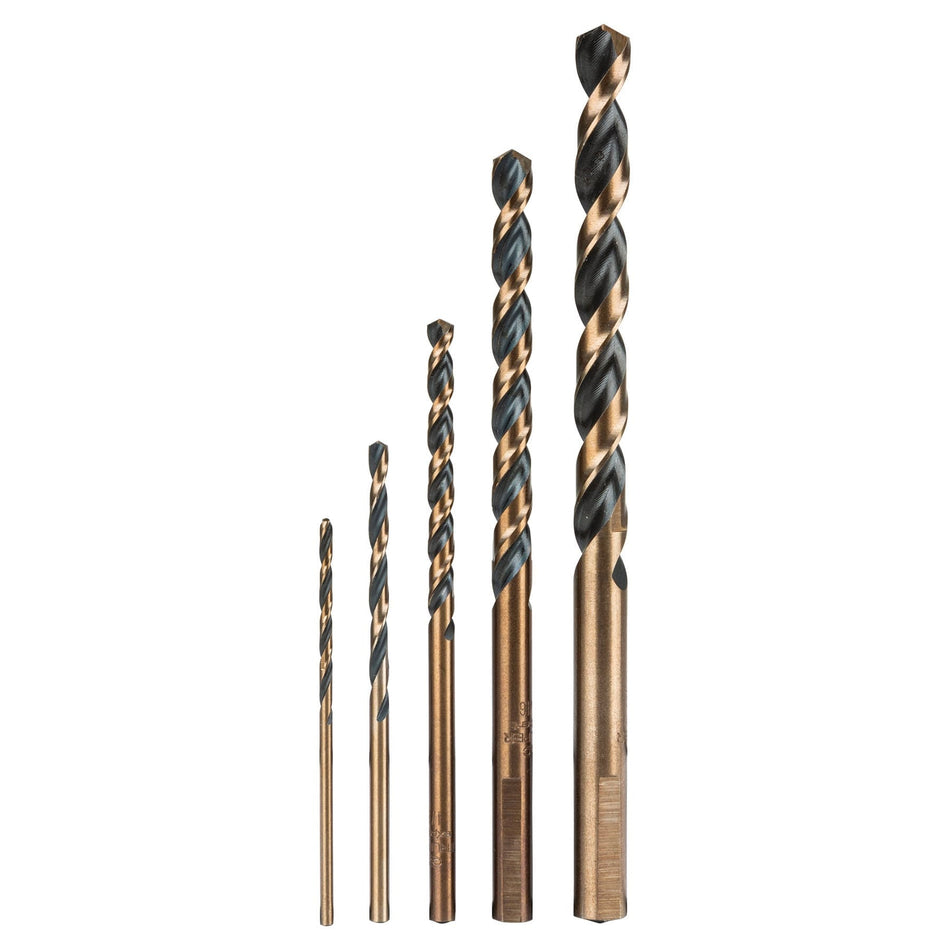 Juego de 5 brocas HSS para metal, Truper Expert Caja con 6, 11394