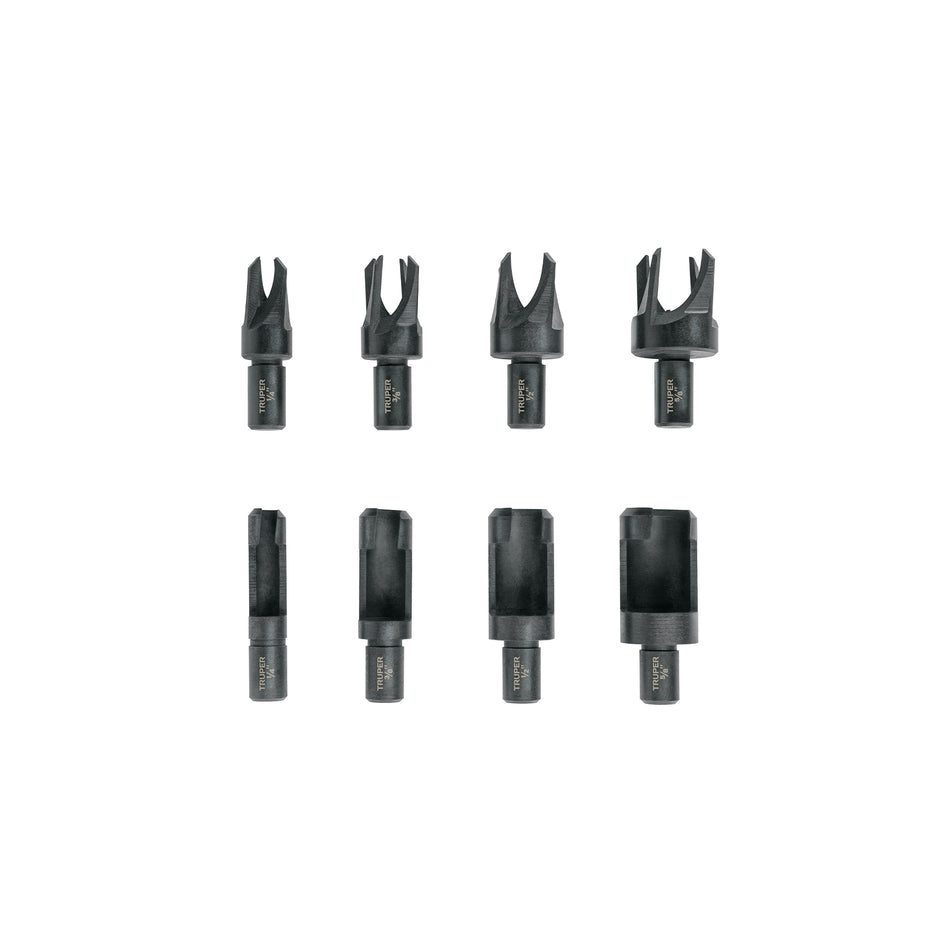 Juego de 8 brocas clavacote para madera, Truper Caja con 4, 103437