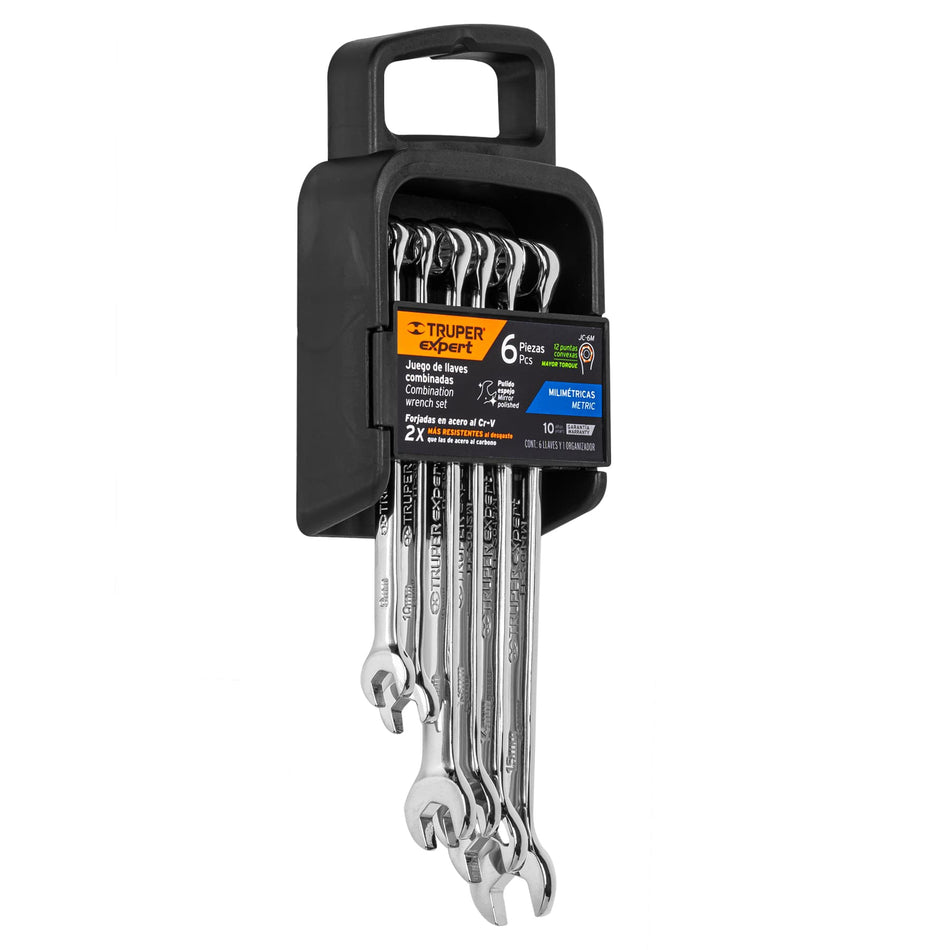 Juego de 6 llaves combinadas extralargas pulidas mm, EXPERT Caja con 2, 15770