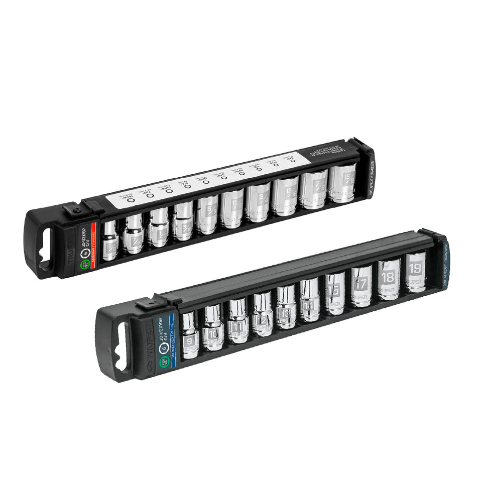 Juego de 10 dados cuadro 1/2' mm, Truper Caja con 4, 14177