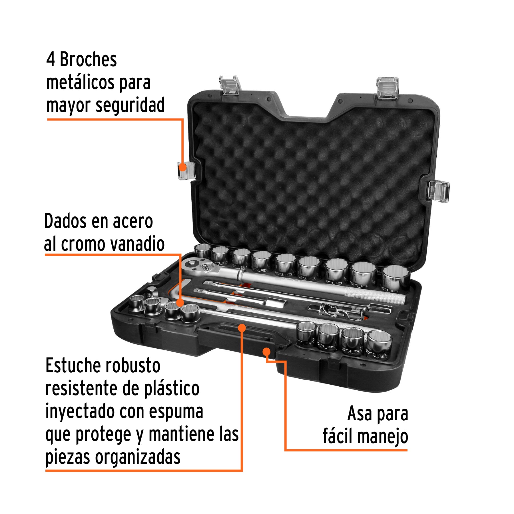 Juego de 23 herramientas cuadro 3/4' std para mecánico, 13970