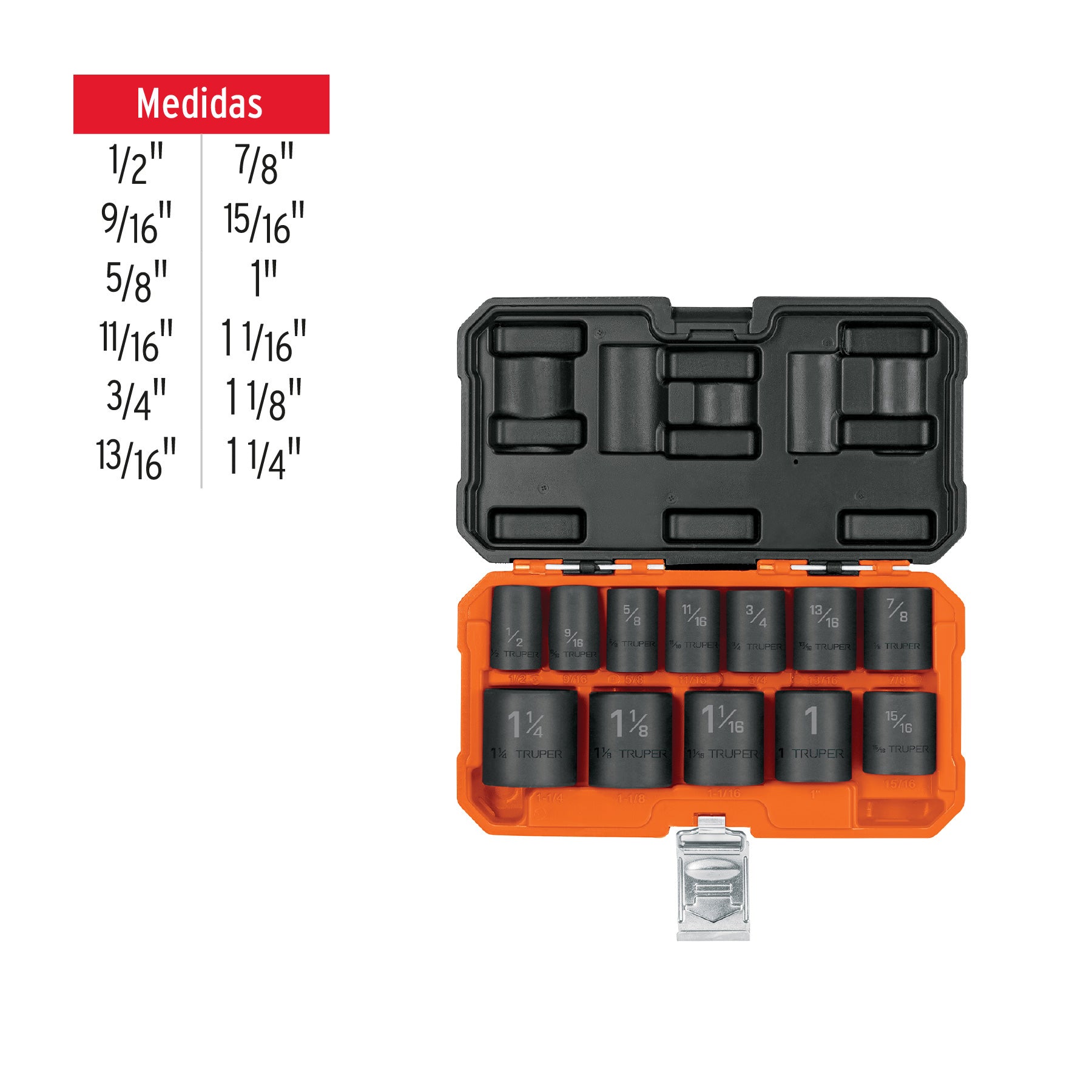 Juego de 12 dados cuadro 1/2' de impacto 6 puntas std, 100943