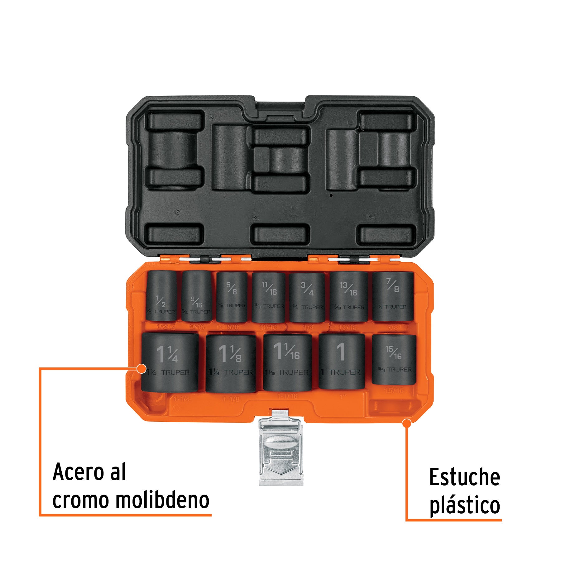 Juego de 12 dados cuadro 1/2' de impacto 6 puntas std, 100943