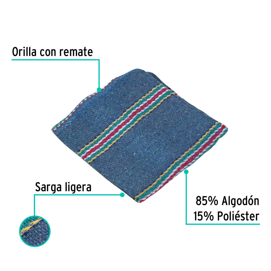 Jerga azul sarga ligera de 1 m x 48 cm, Klintek Caja con 12, 57106