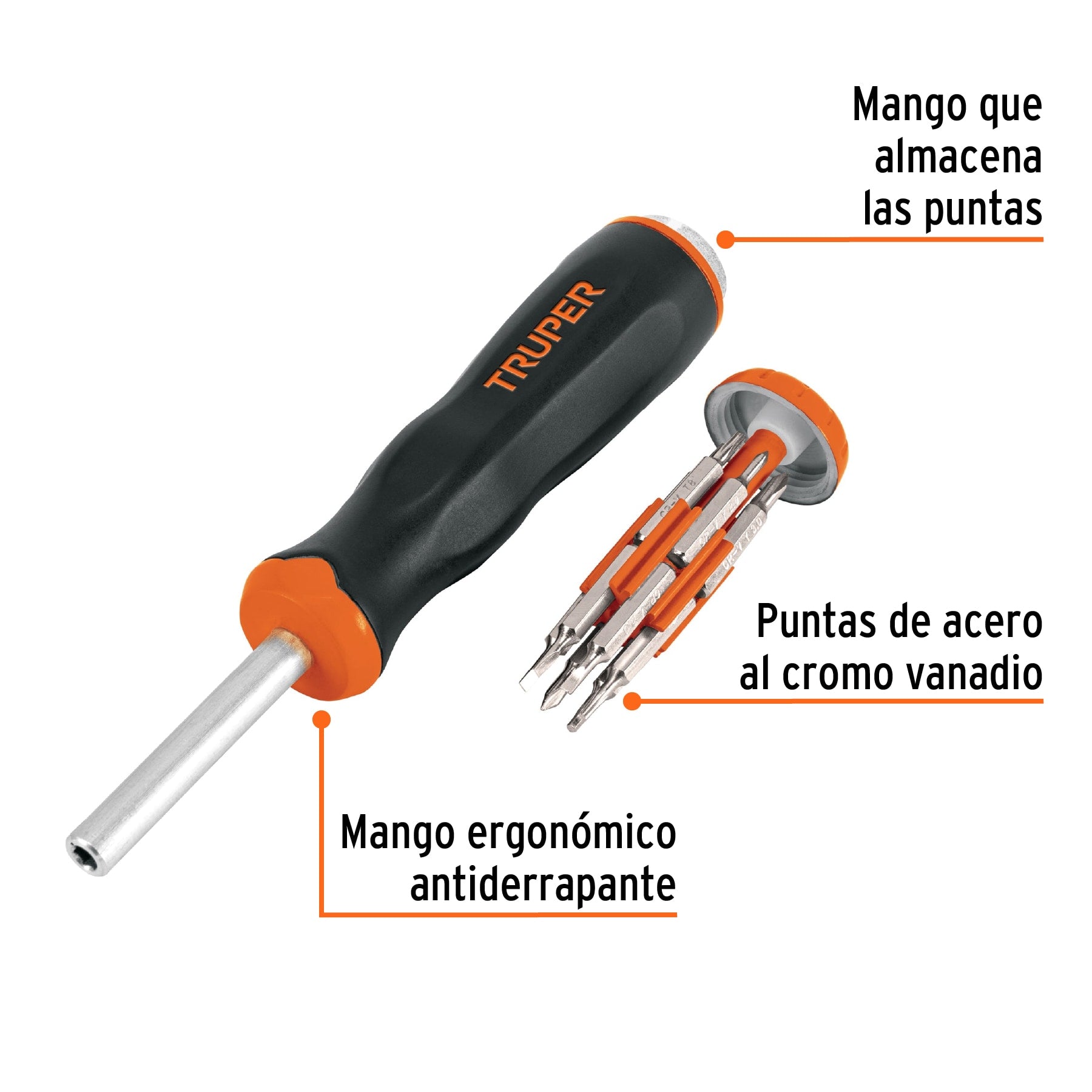 Desarmador de joyero multi puntas 12 en 1, Truper, 102503