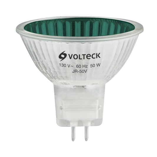 Lámpara de halógeno verde 50 W tipo MR16 en caja, Volteck Caja con 6, 47257