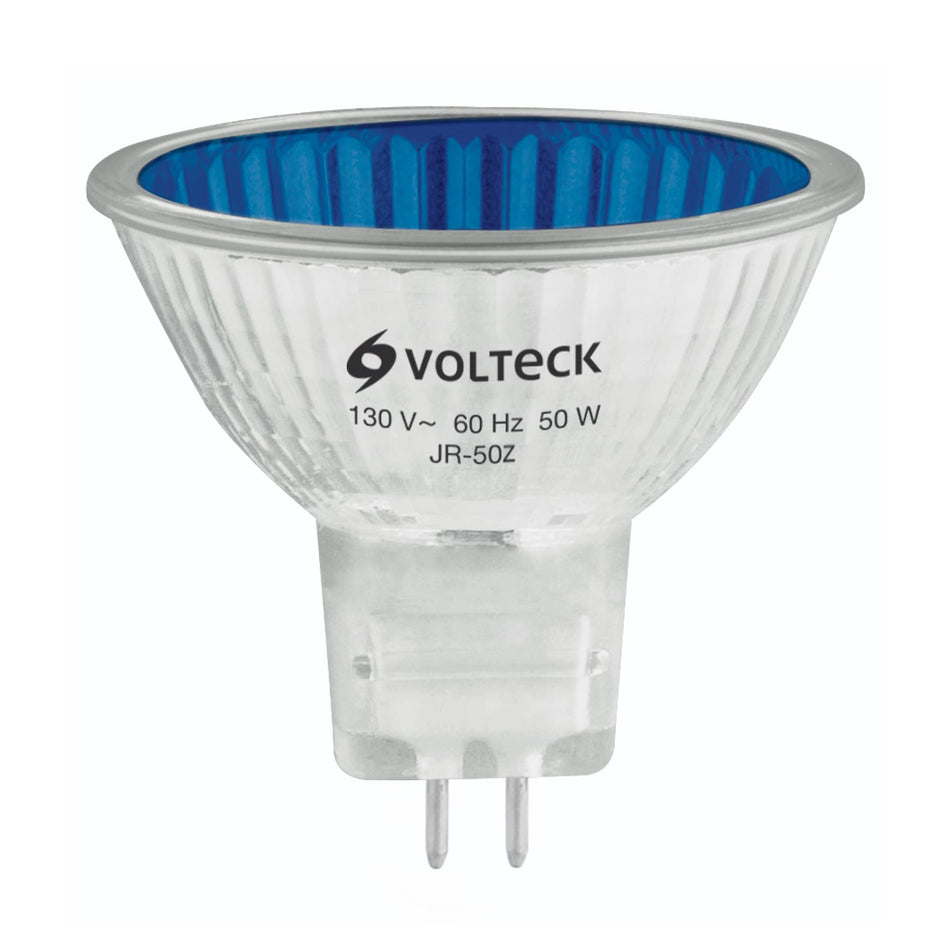 Lámpara de halógeno azul 50 W tipo MR16 en caja, Volteck Caja con 6, 47249