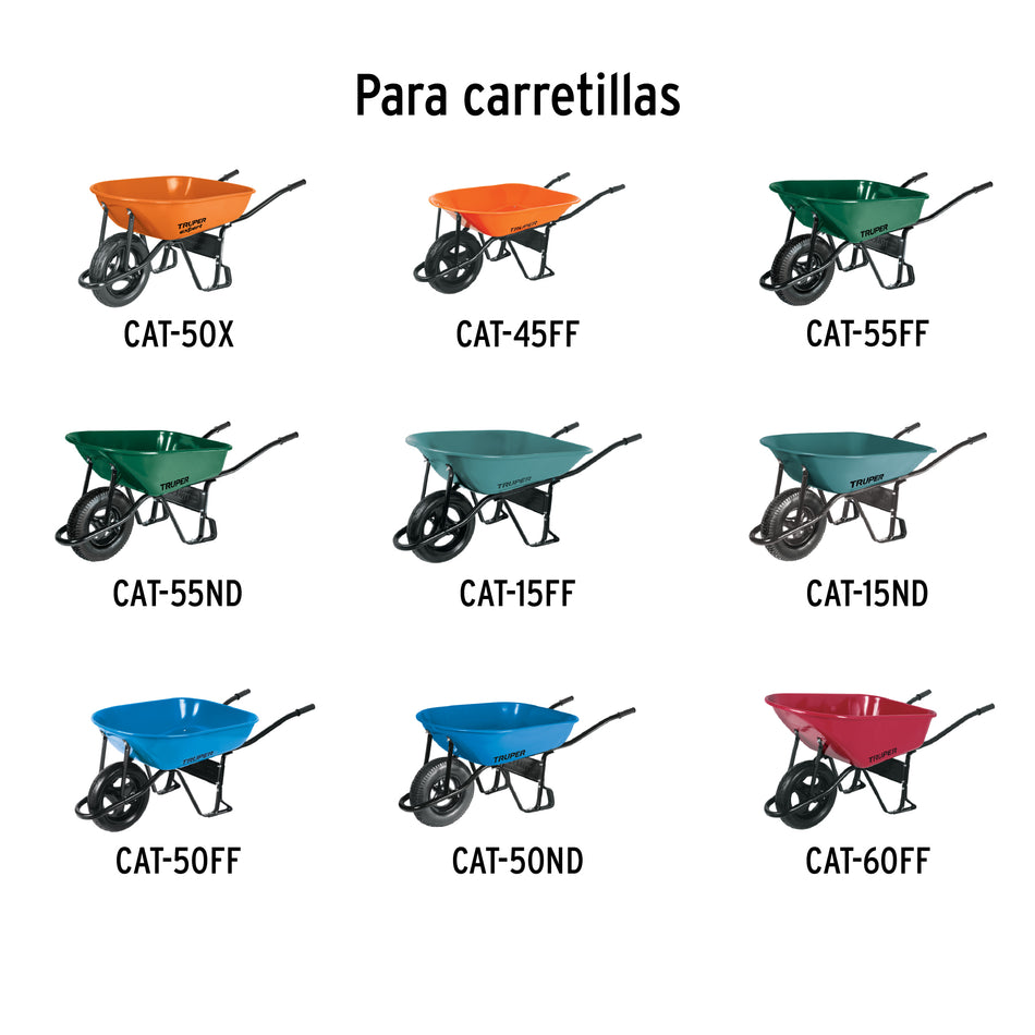 Juego tornilleria, chumaceras y eje para carretillas Truper Caja con 6, 100154