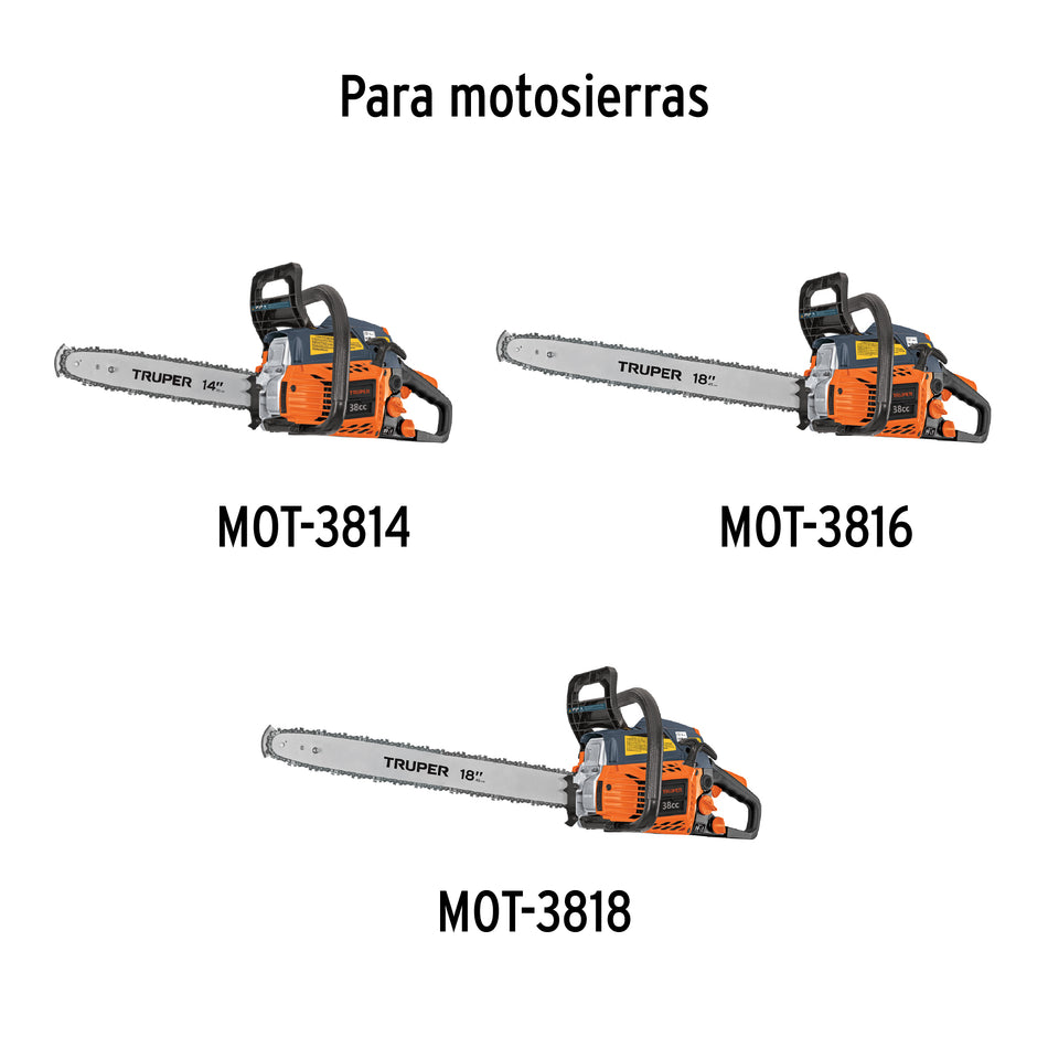 Kit de mantenimiento p/carburador MOT-3814/3816/3818, TRUPER, 103391