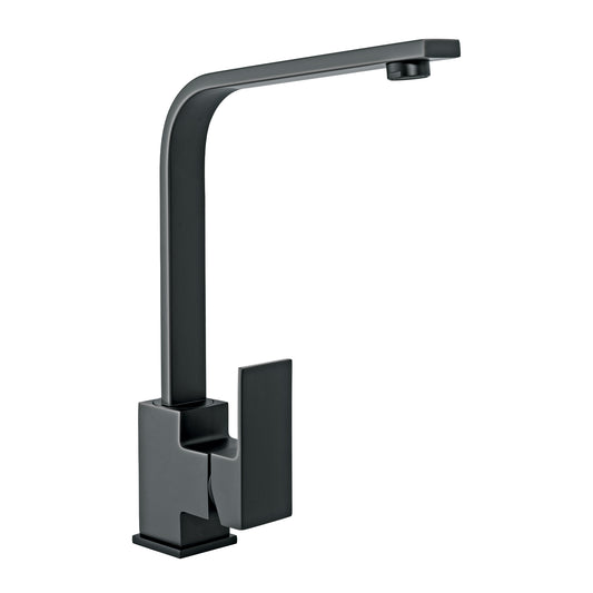 Monomando cuello alto para fregadero, negro, FOSET KUBO, 44216