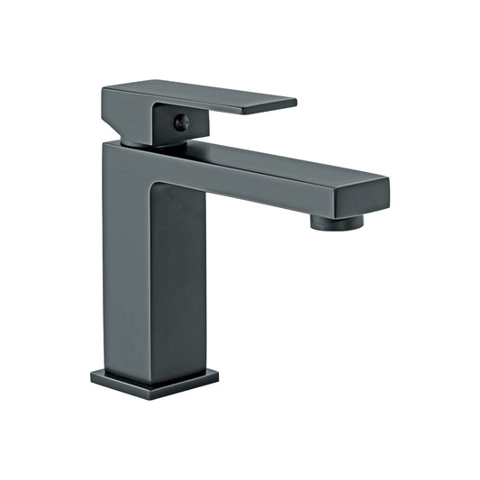 Monomando corto para lavabo, negro, FOSET KUBO, 44203