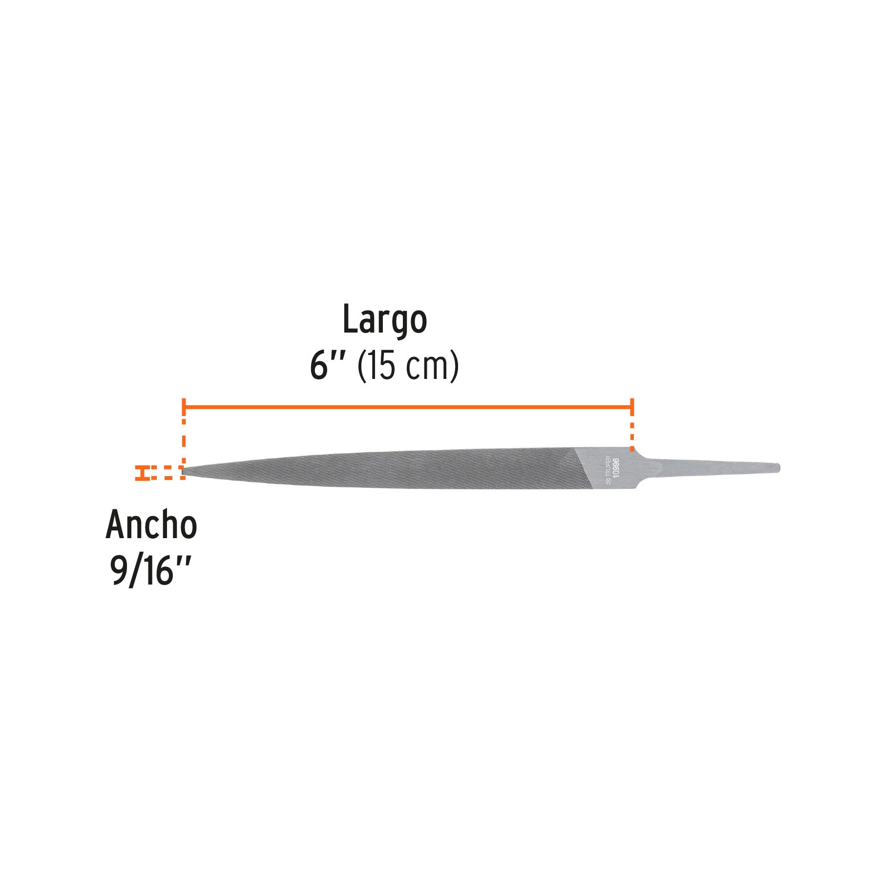 Lima para cerrajero fina 6', Truper Caja con 6, 10996