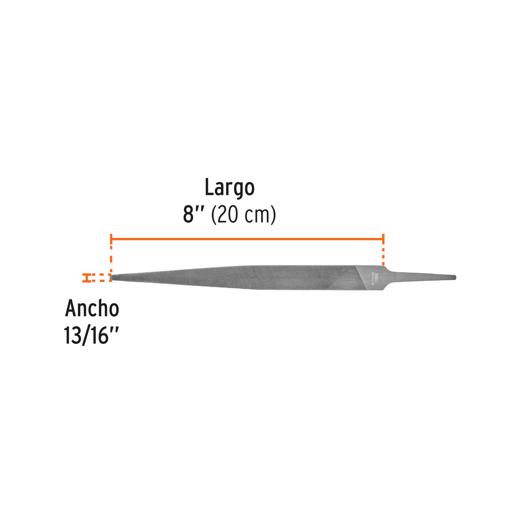 Lima para cerrajero fina 8', Truper Caja con 6, 10998