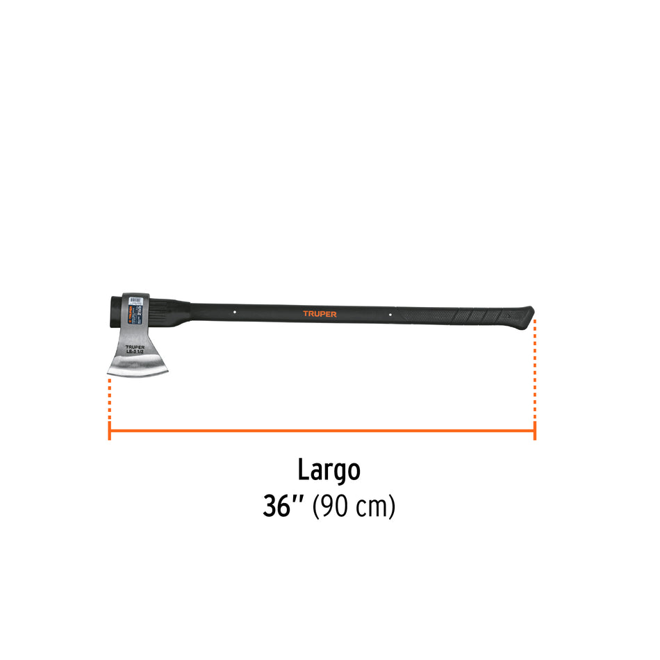Hacha labor entera 2-1/2 lb, mango de fibra de vidrio 36' Caja con 2, 14976