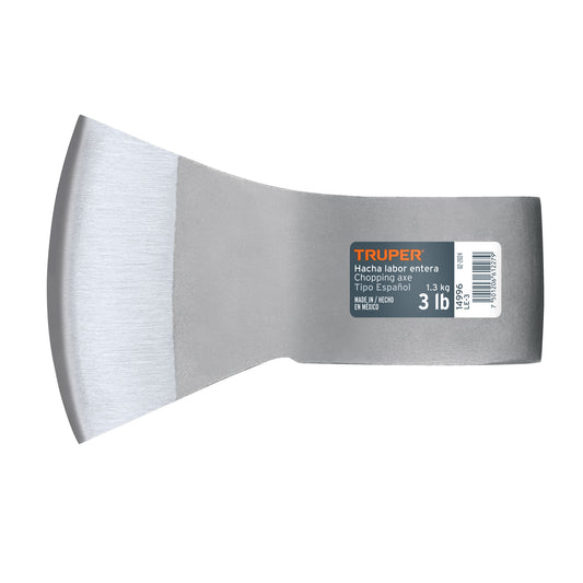 Hacha labor entera 3 lb, sin mango, TRUPER Caja con 4, 14996
