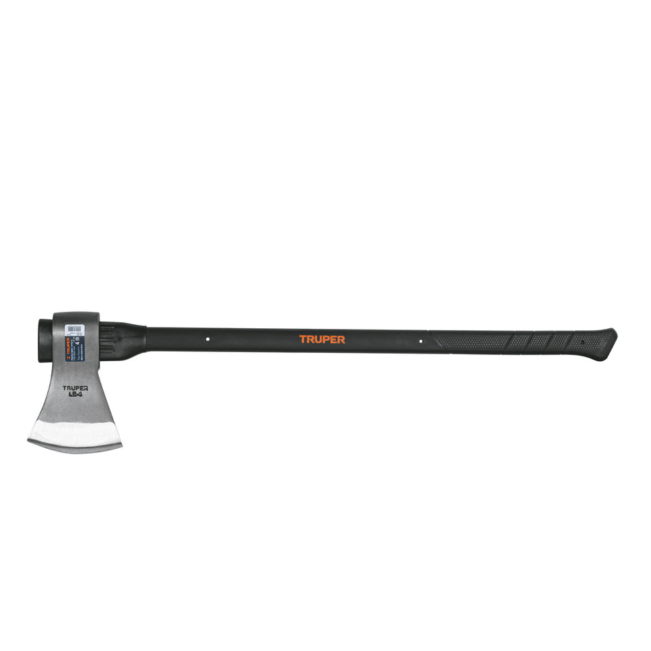 Hacha labor entera 4 lb, mango de fibra de vidrio 36',TRUPER Caja con 2, 14982