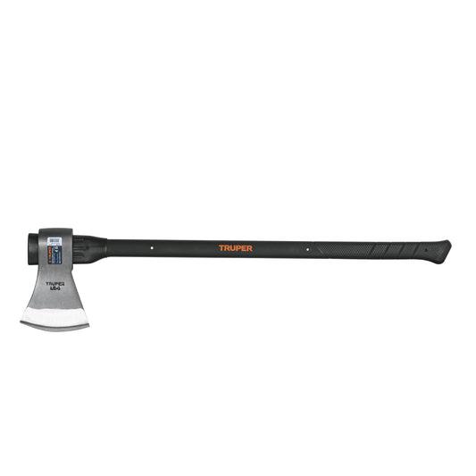 Hacha labor entera 4 lb, mango de fibra de vidrio 36',TRUPER Caja con 2, 14982