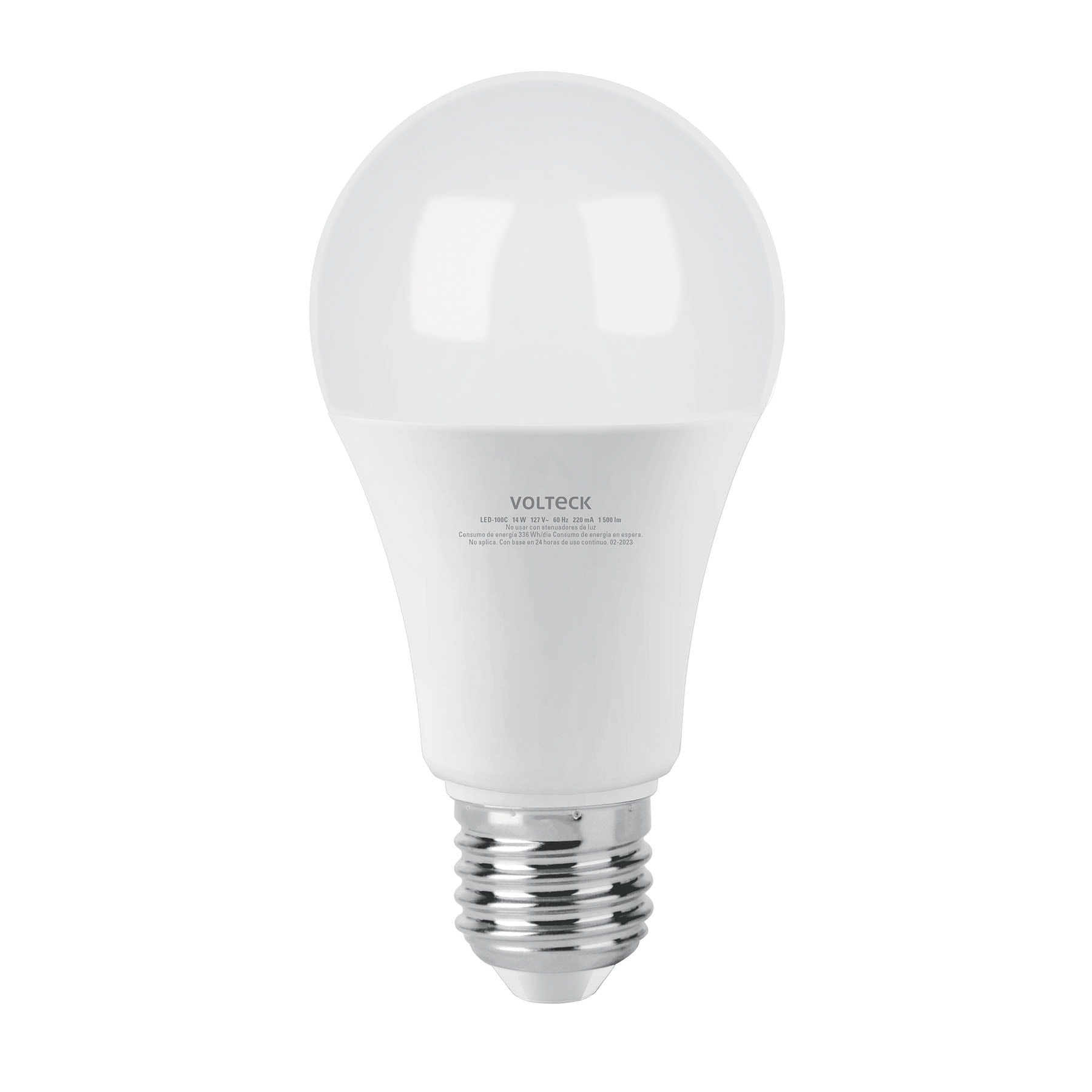 Lámpara LED A19 14 W (equiv. 100 W) luz cálida, caja Volteck, 46593