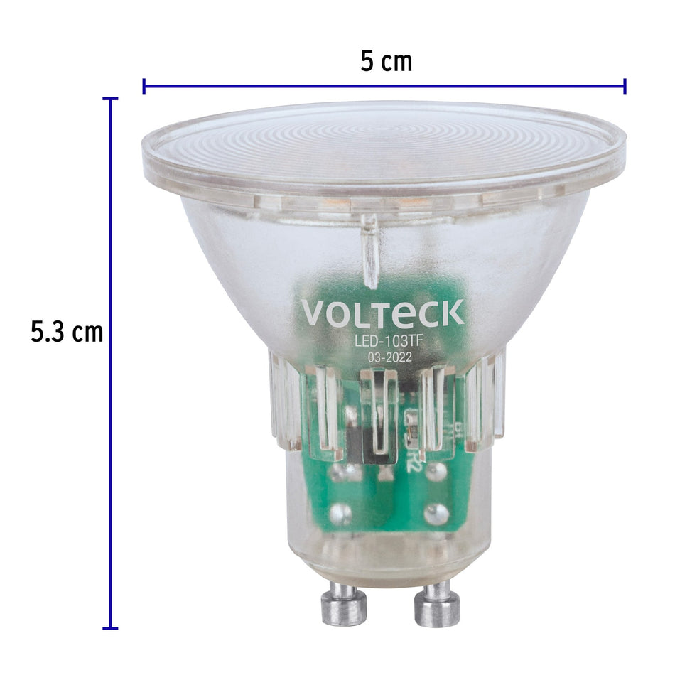 Lámpara trans. de LED 3 W MR16 base GU10 luz de día, blíster Caja con 6, 48404