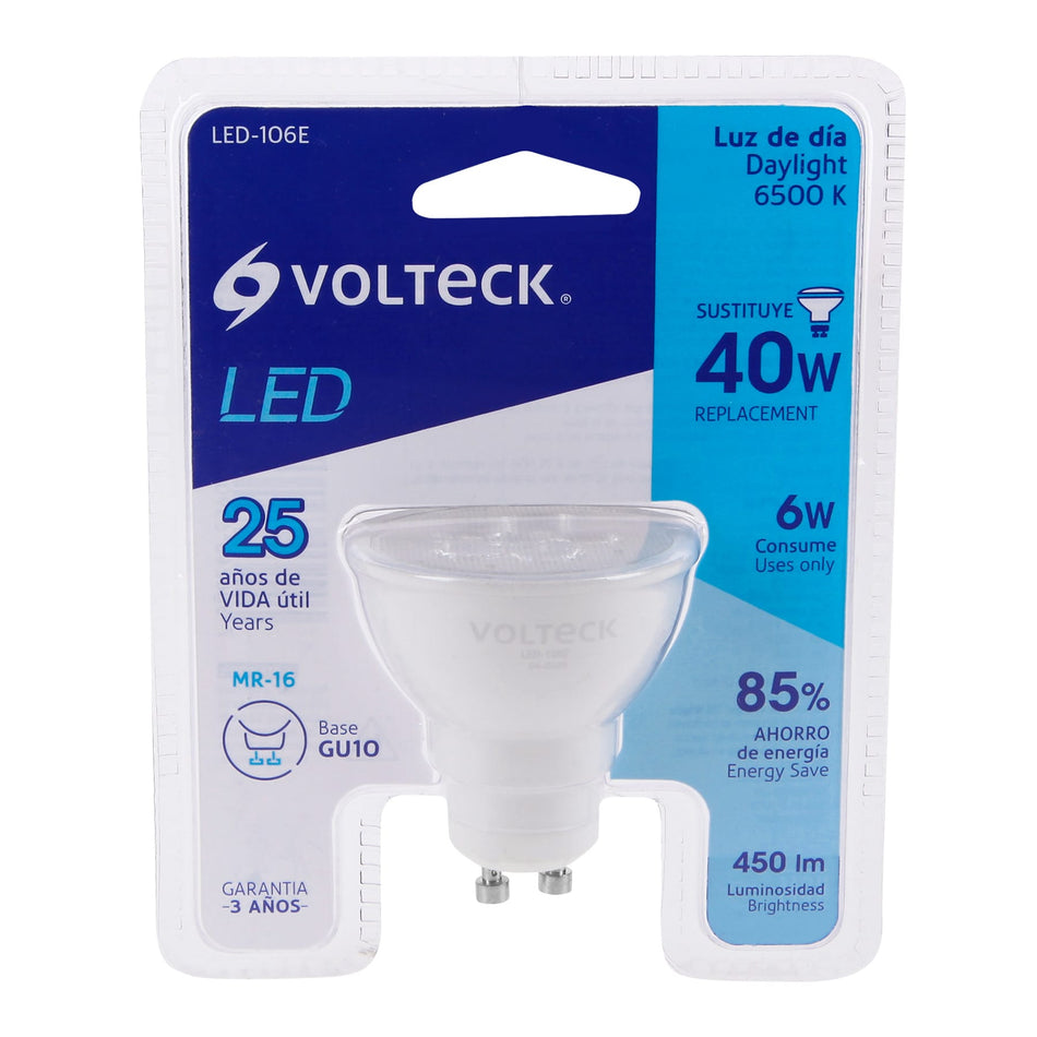 Lámpara de LED 6 W tipo MR 16 base GU10 luz de día, blíster Caja con 12, 46217
