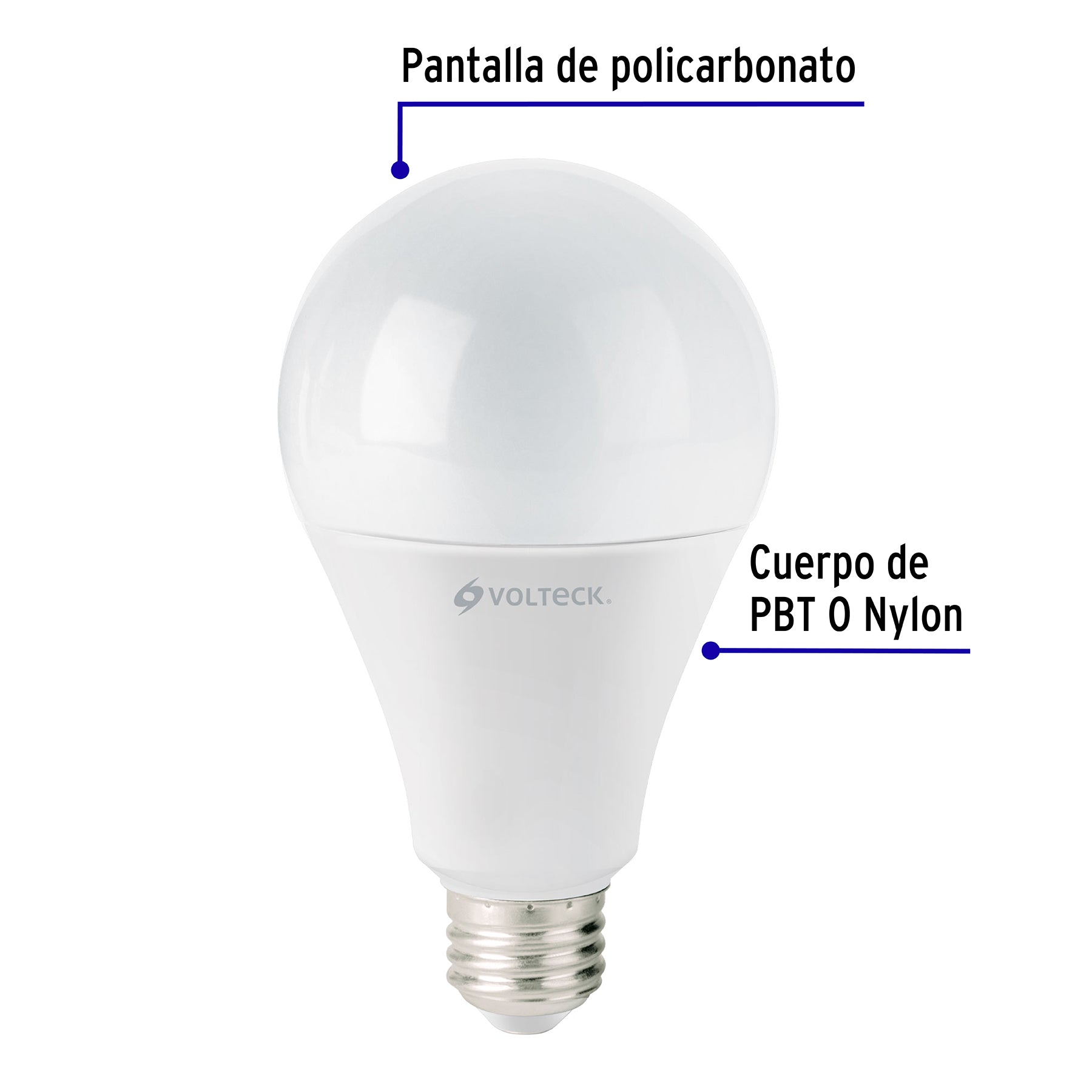 Lámpara LED A25 18 W (equiv. 125 W) luz de día, caja Volteck, 46222