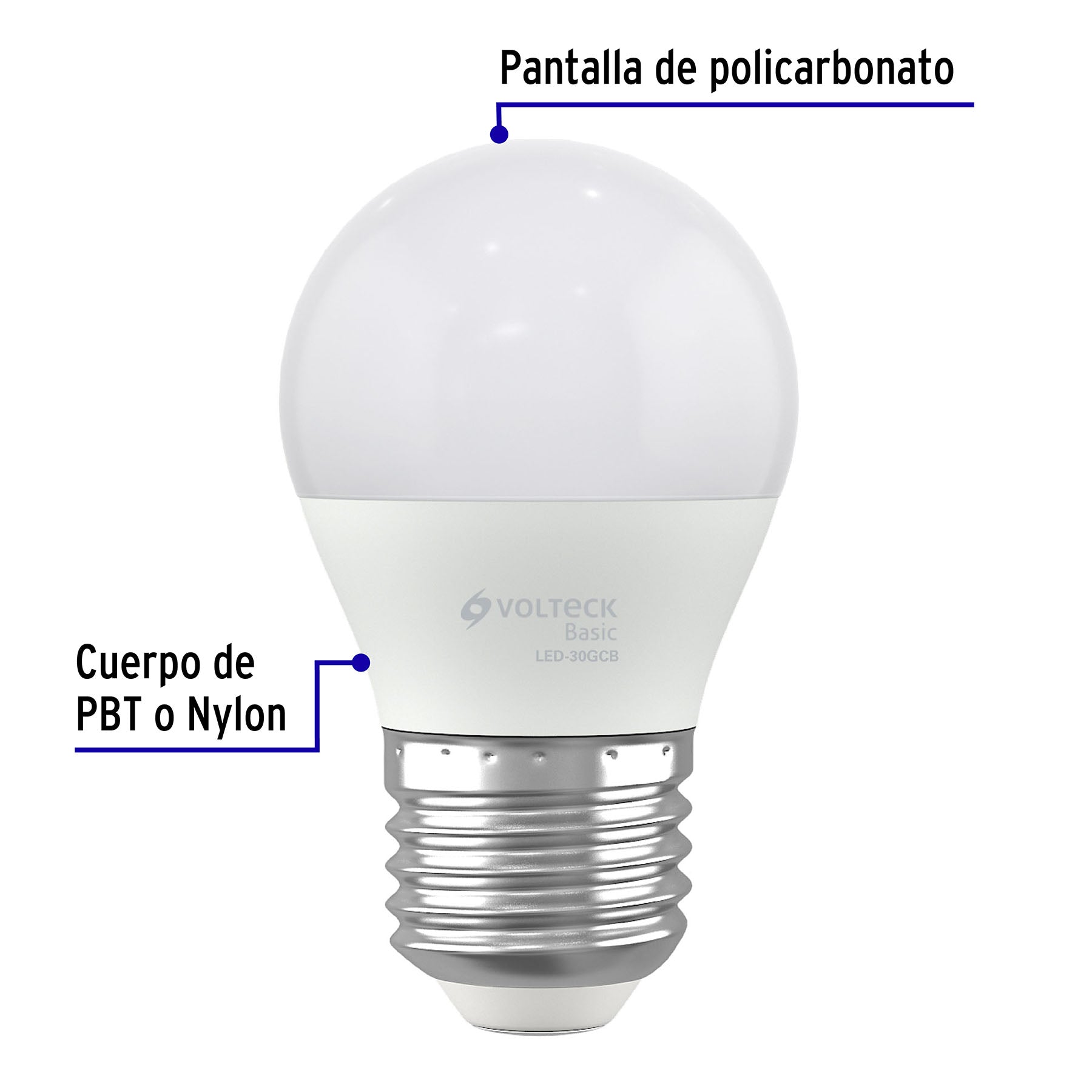 Lámpara LED G45 3 W (equiv. 25 W), luz cálida, caja, Basic, 28058