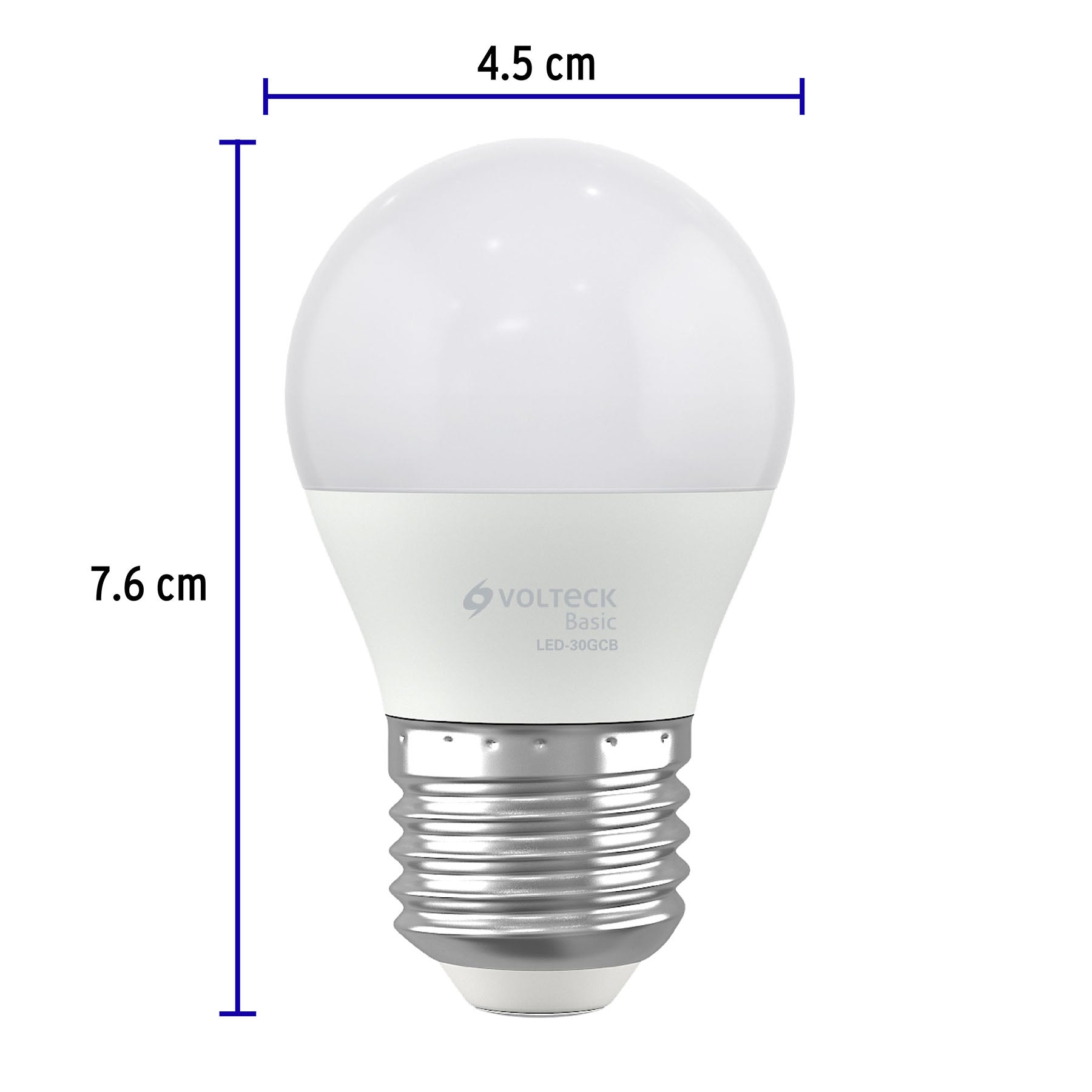 Lámpara LED G45 3 W (equiv. 25 W), luz cálida, caja, Basic, 28058