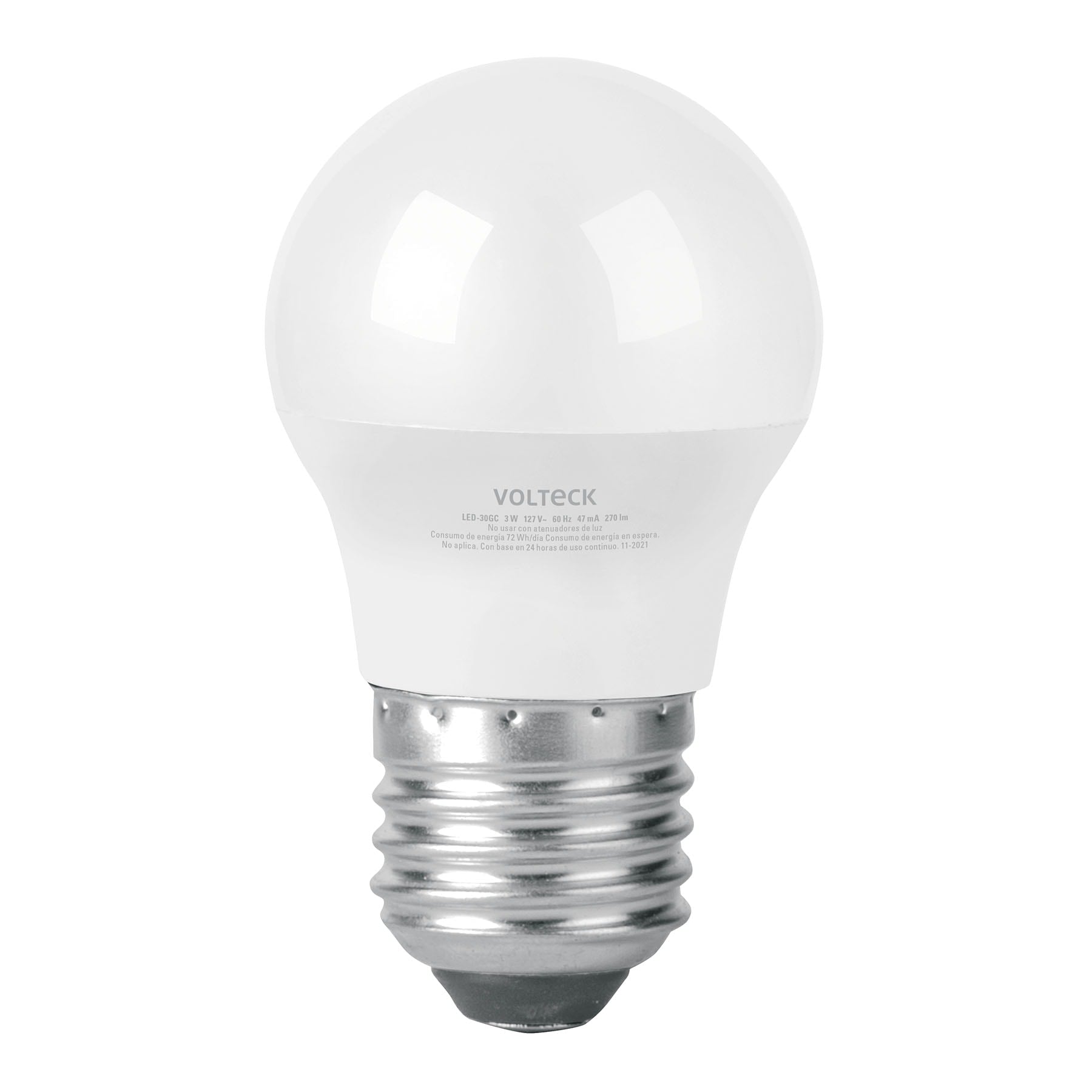 Lámpara LED G45 3 W (equiv. 25 W) luz cálida blíster Volteck, 46855