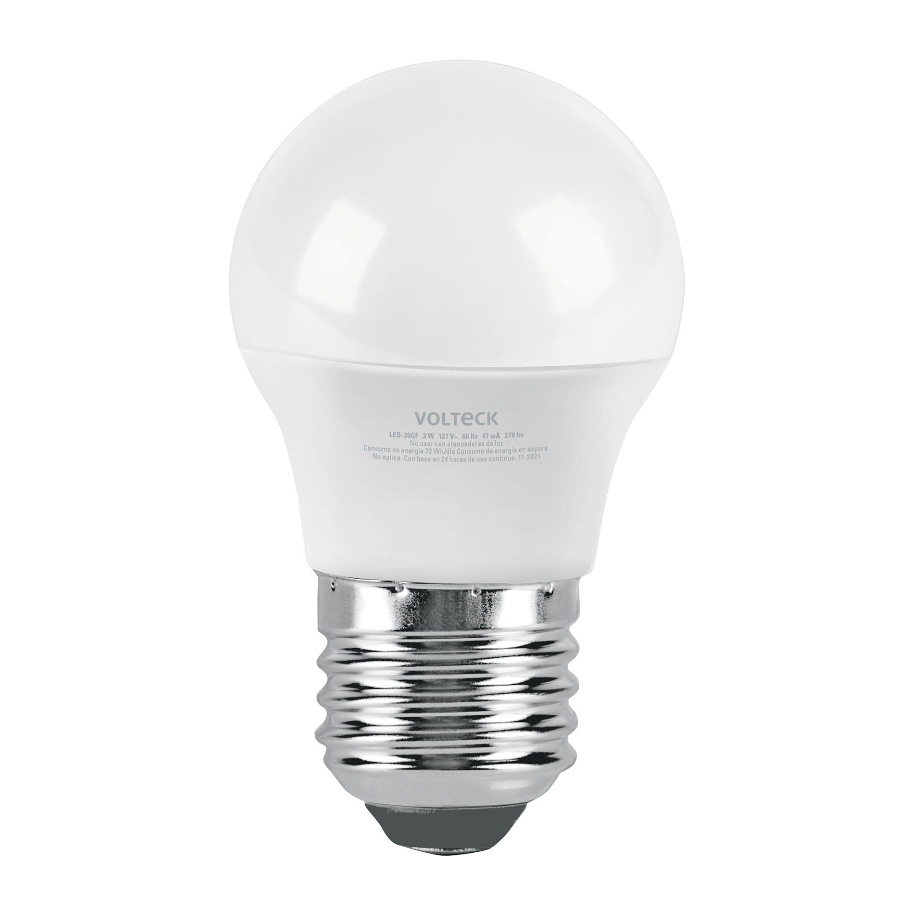 Lámpara LED G45 3 W (equiv. 25 W) luz de día blíster Volteck, 46854