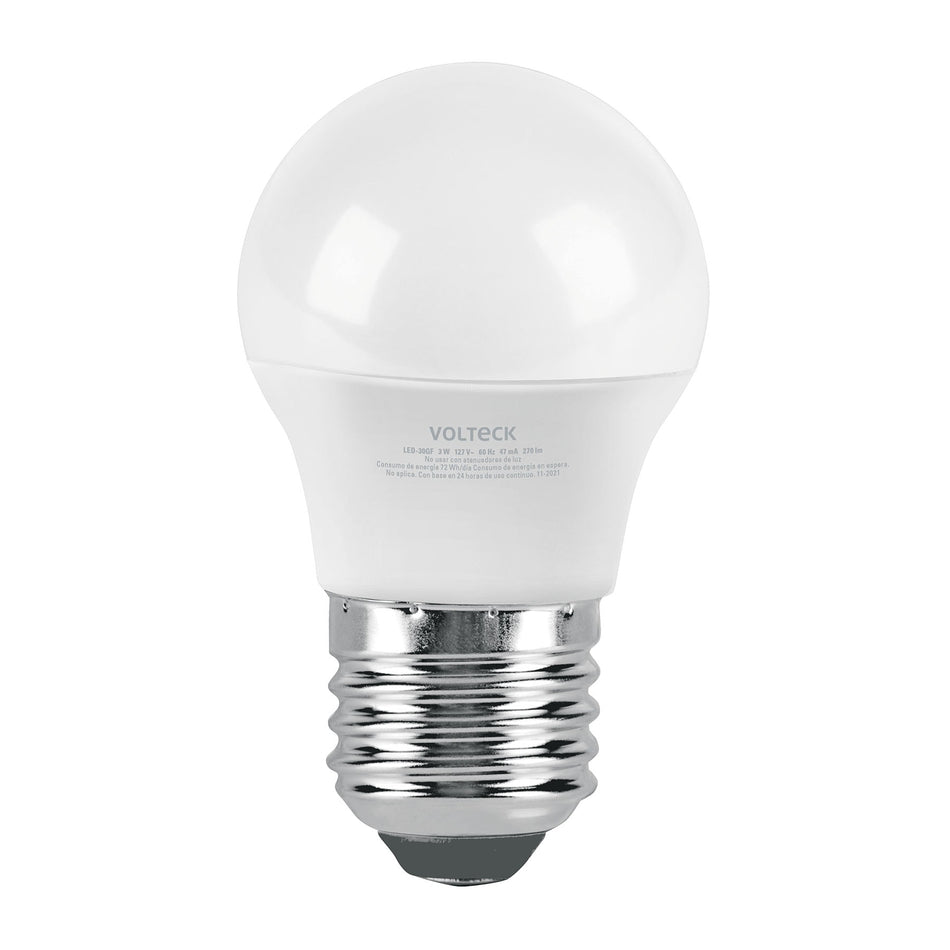Lámpara LED G45 3 W (equiv. 25 W) luz de día blíster Volteck Caja con 6, 46854