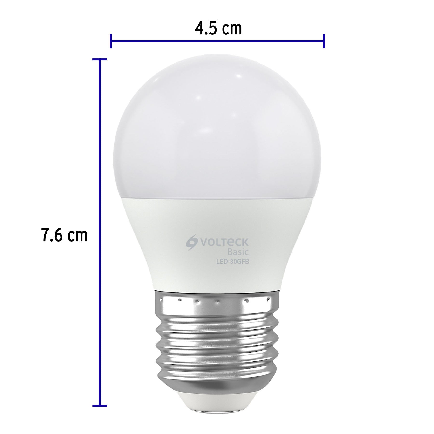 Lámpara LED G45 3 W (equiv. 25 W), luz de día, caja, Basic, 28057