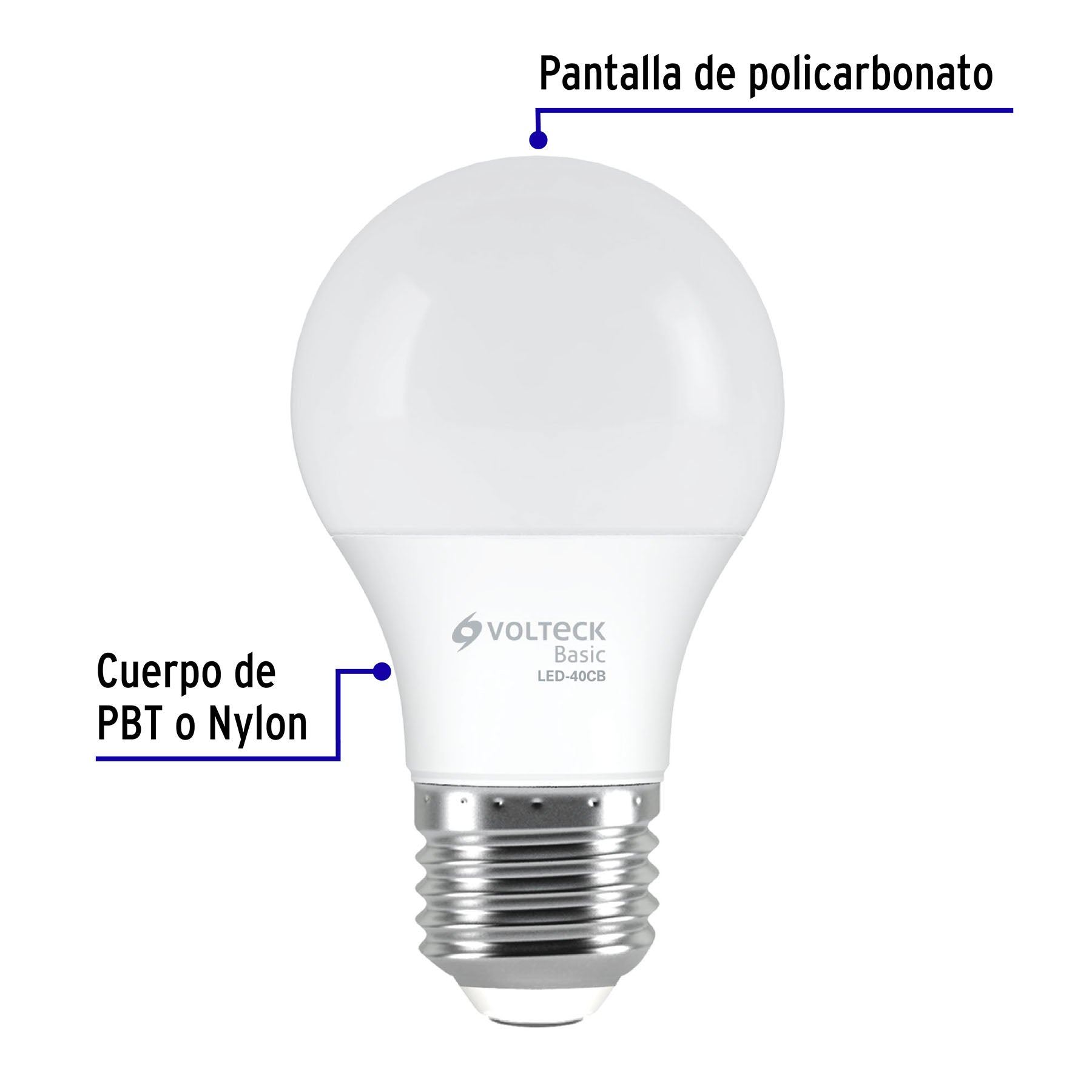 Lámpara LED A19 6 W (equiv. 40 W), luz cálida, caja, Basic, 28060