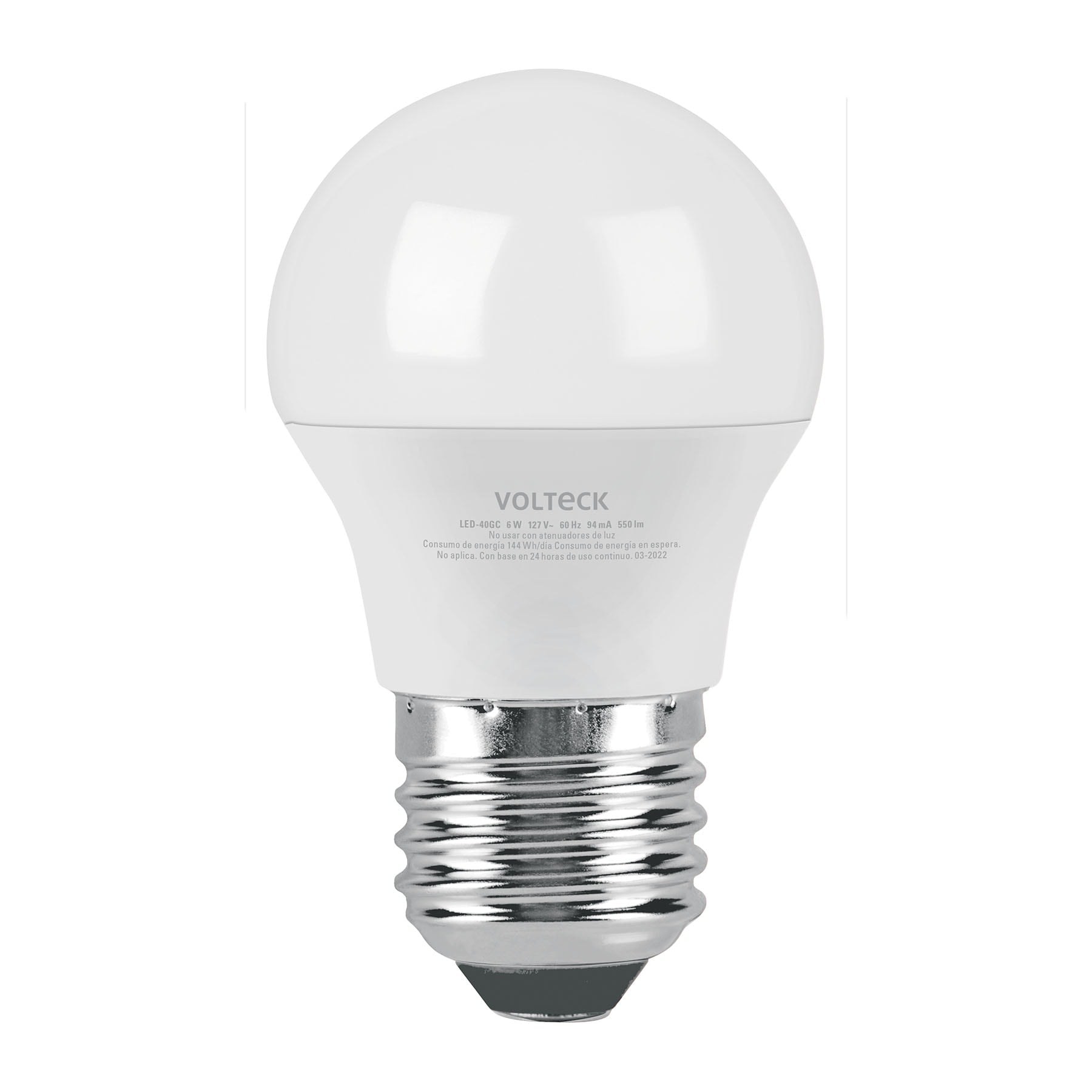 Lámpara LED G45 6 W (equiv. 40 W) luz cálida blíster Volteck, 46278