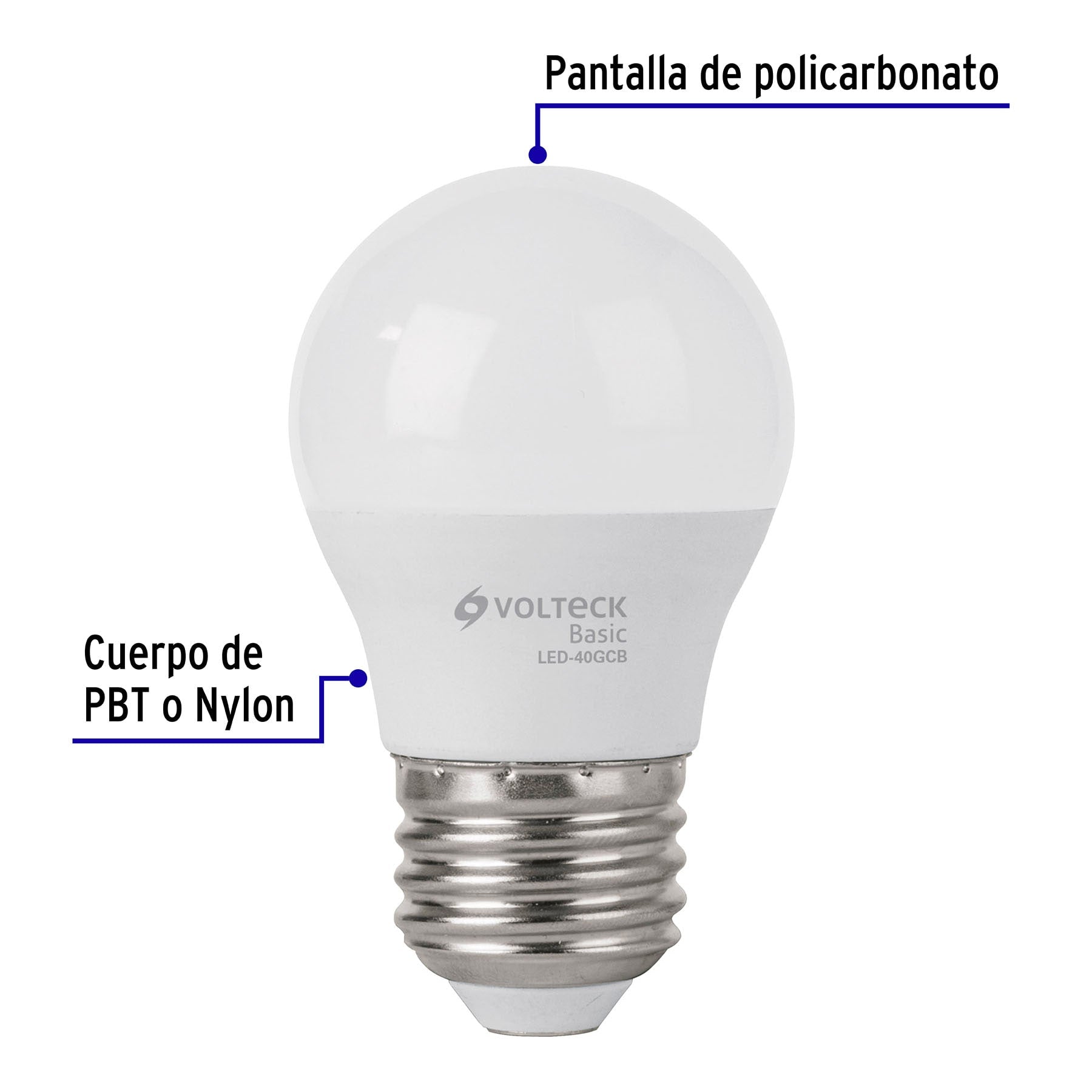 Lámpara LED G45 5 W (equiv. 40 W), luz cálida, caja, Basic, 27163