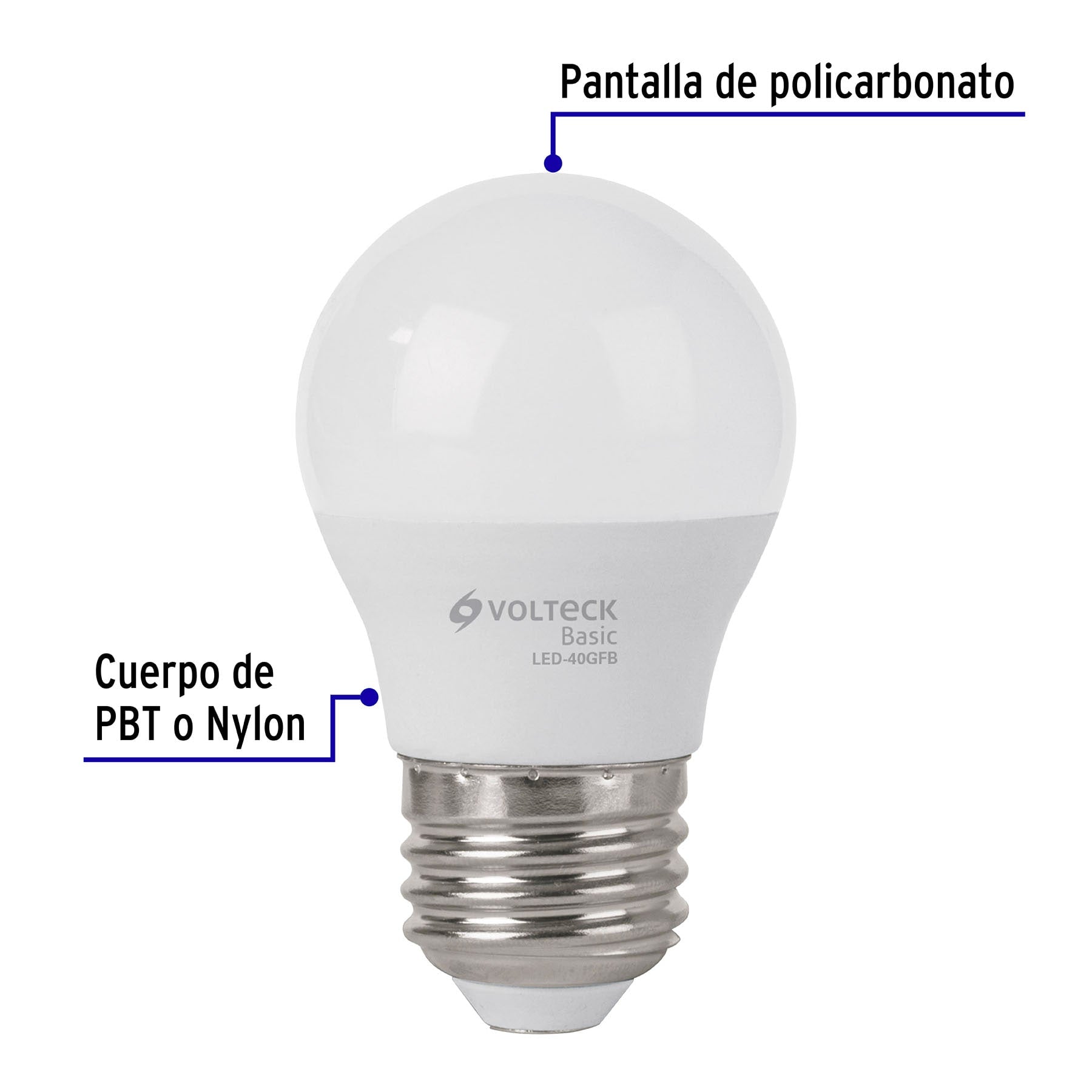 Lámpara LED G45 5 W (equiv. 40 W), luz de día, caja, Basic, 27162