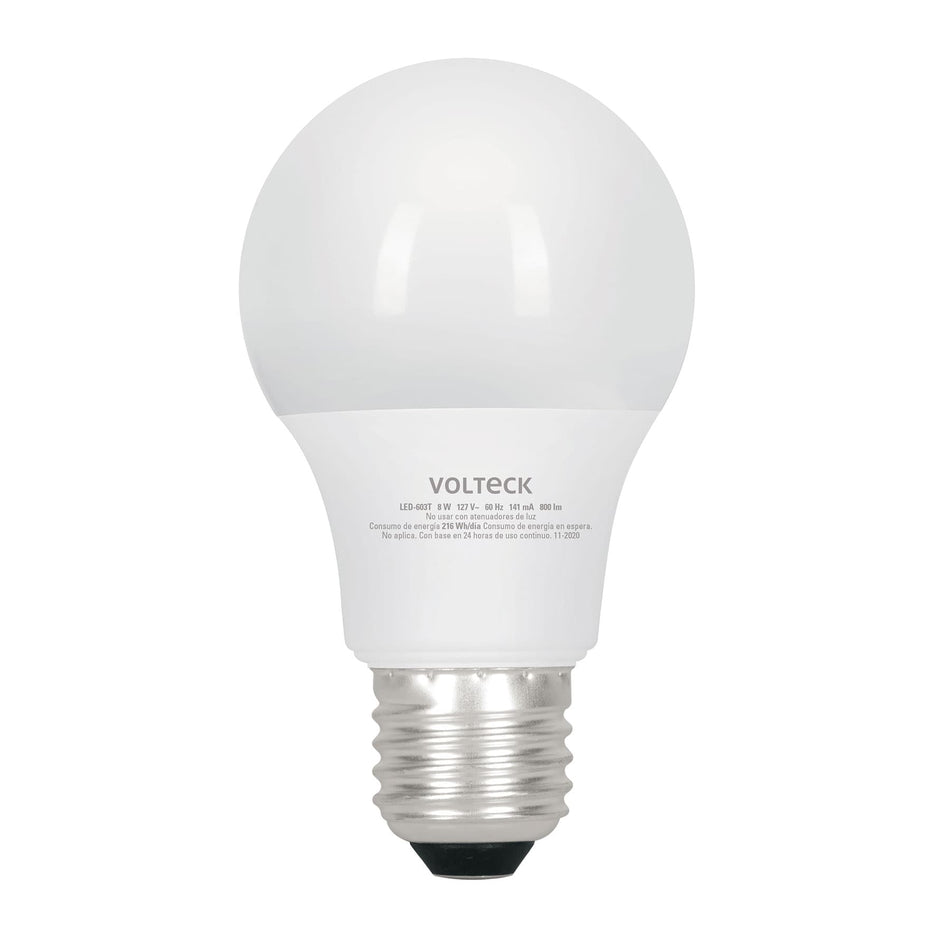 Lámpara LED tipo bulbo con 3 tonos de luz, blíster, Volteck Caja con 4, 49036