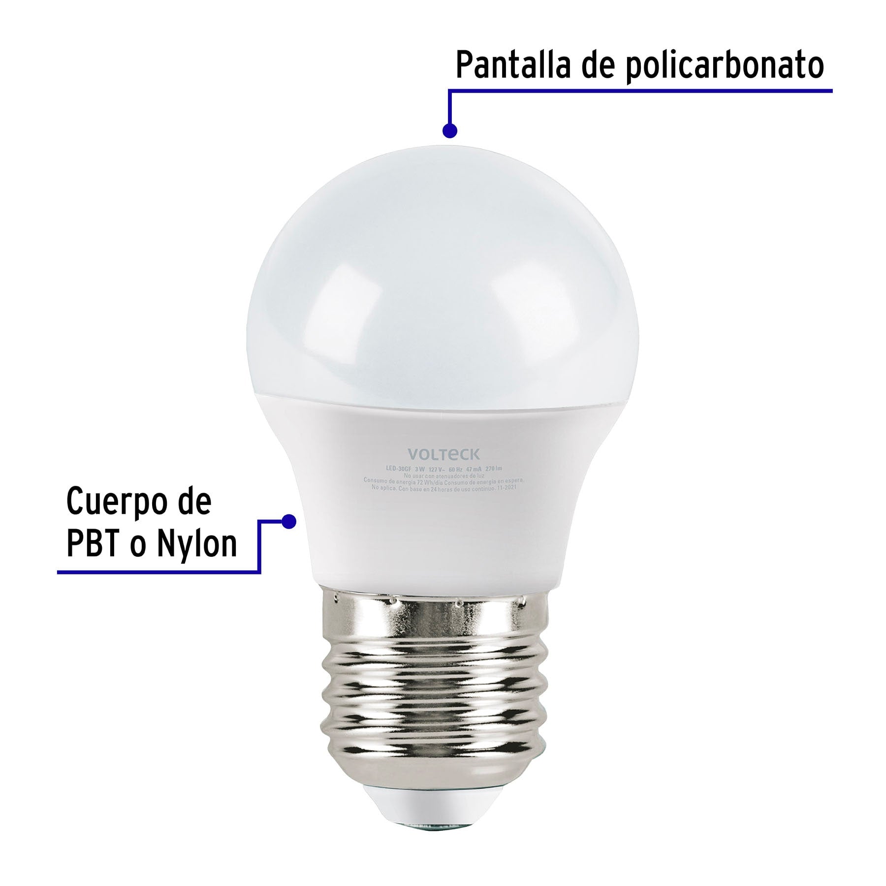 Pack de 4 lámparas LED A19 8 W (equiv. 60 W), luz cálida, 27210