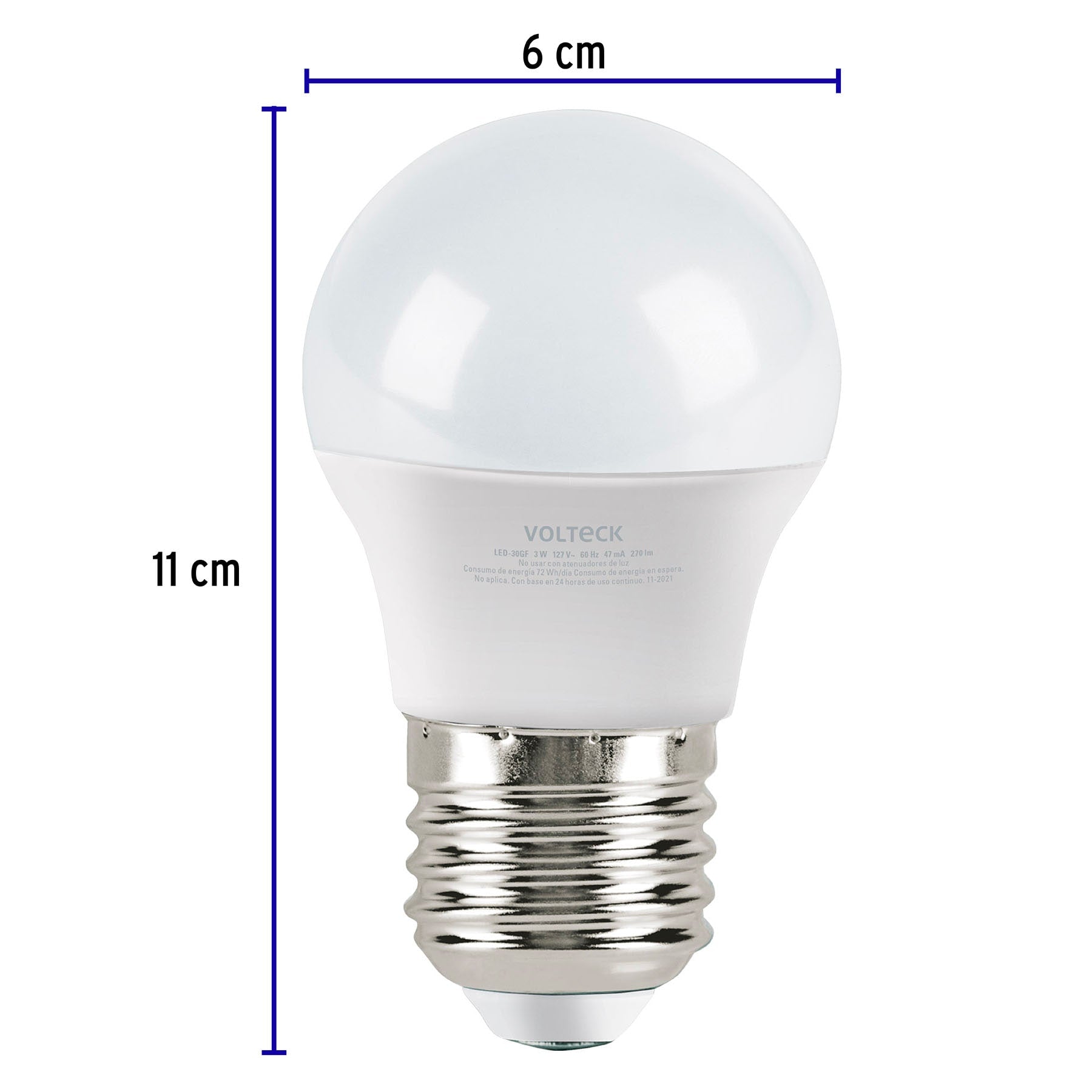 Pack de 4 lámparas LED A19 8 W (equiv. 60 W), luz cálida, 27210