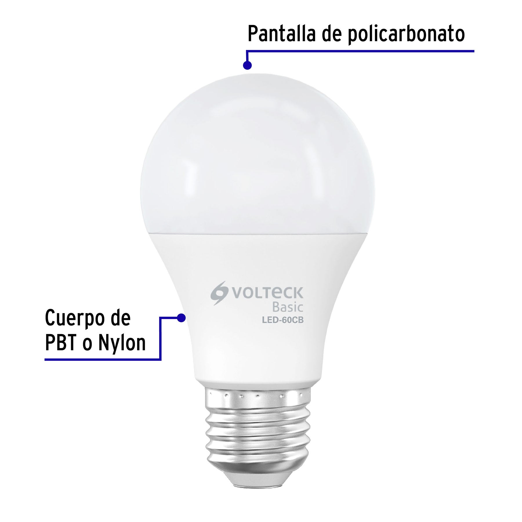 Lámpara LED A19 8 W (equiv. 60 W), luz cálida, caja, Basic, 28062