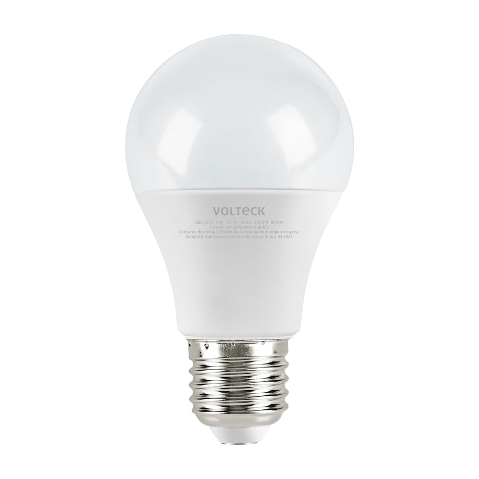 Lámpara LED A19 9 W (equiv. 60 W), luz cálida, caja, Volteck Caja con 12, 47547