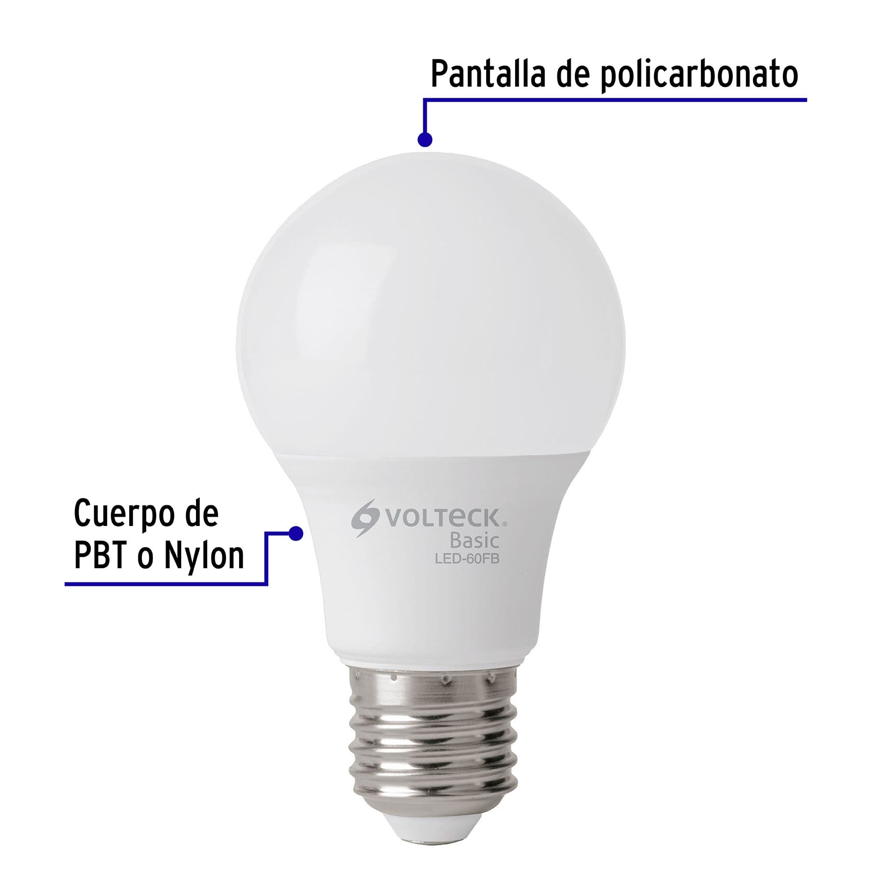 Pack de 4 lámparas LED A19 8 W (equiv. 60 W), luz de día, 28005