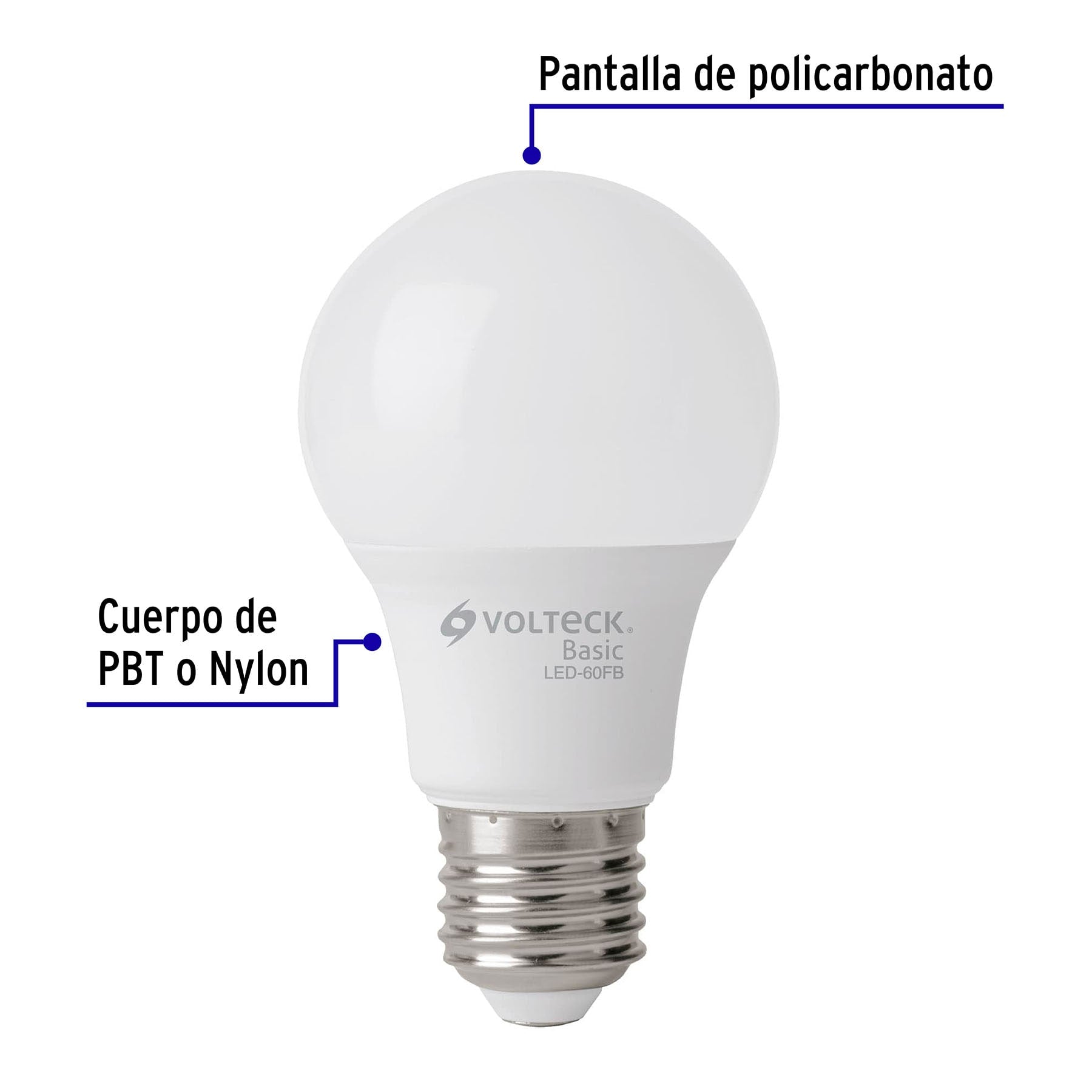 Lámpara LED A19 8 W (equiv. 60 W), luz de día, caja, Basic, 28061