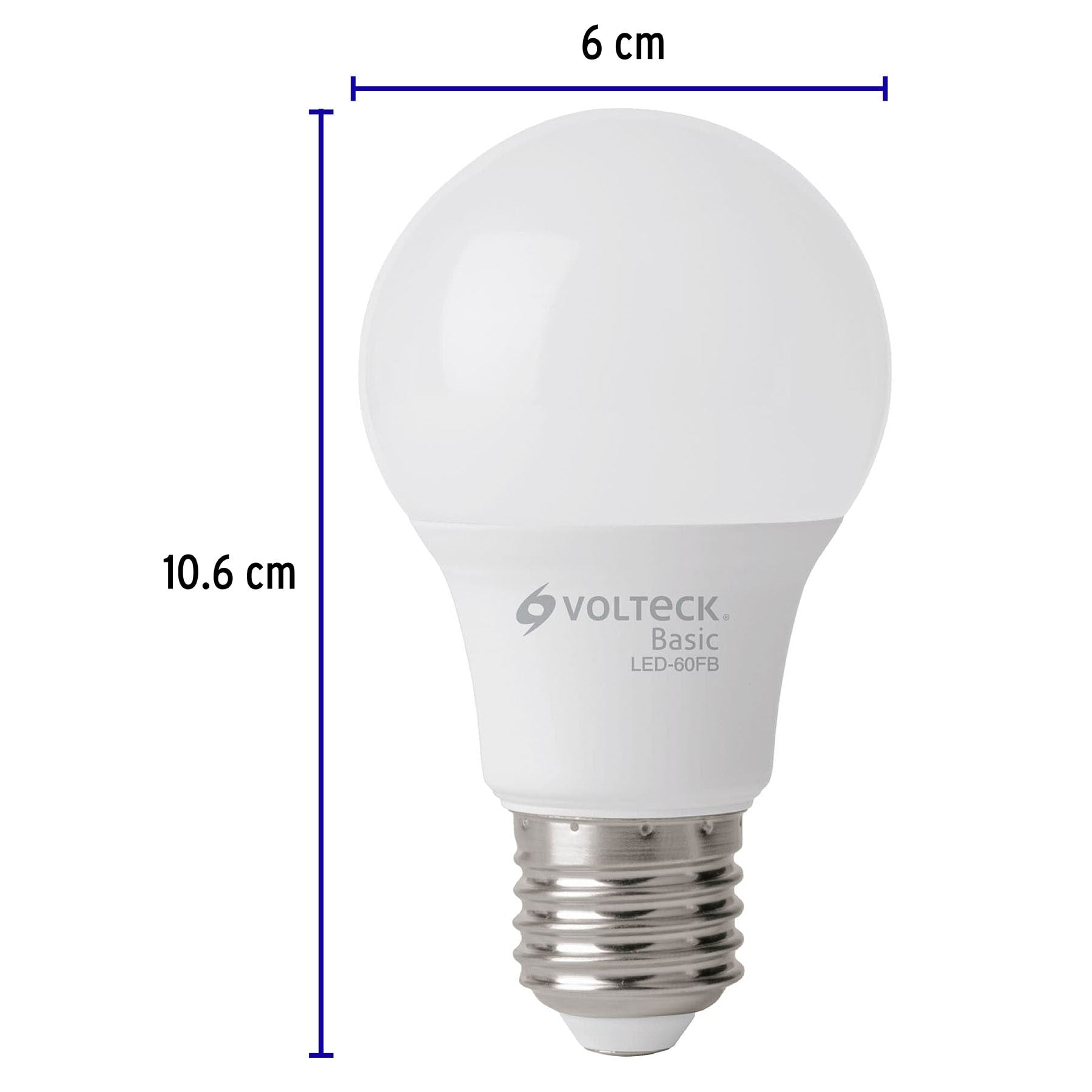 Lámpara LED A19 8 W (equiv. 60 W), luz de día, caja, Basic, 28061