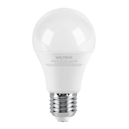 Lámpara LED A19 9 W (equiv. 60 W) luz de día blíster Volteck Caja con 12, 46858